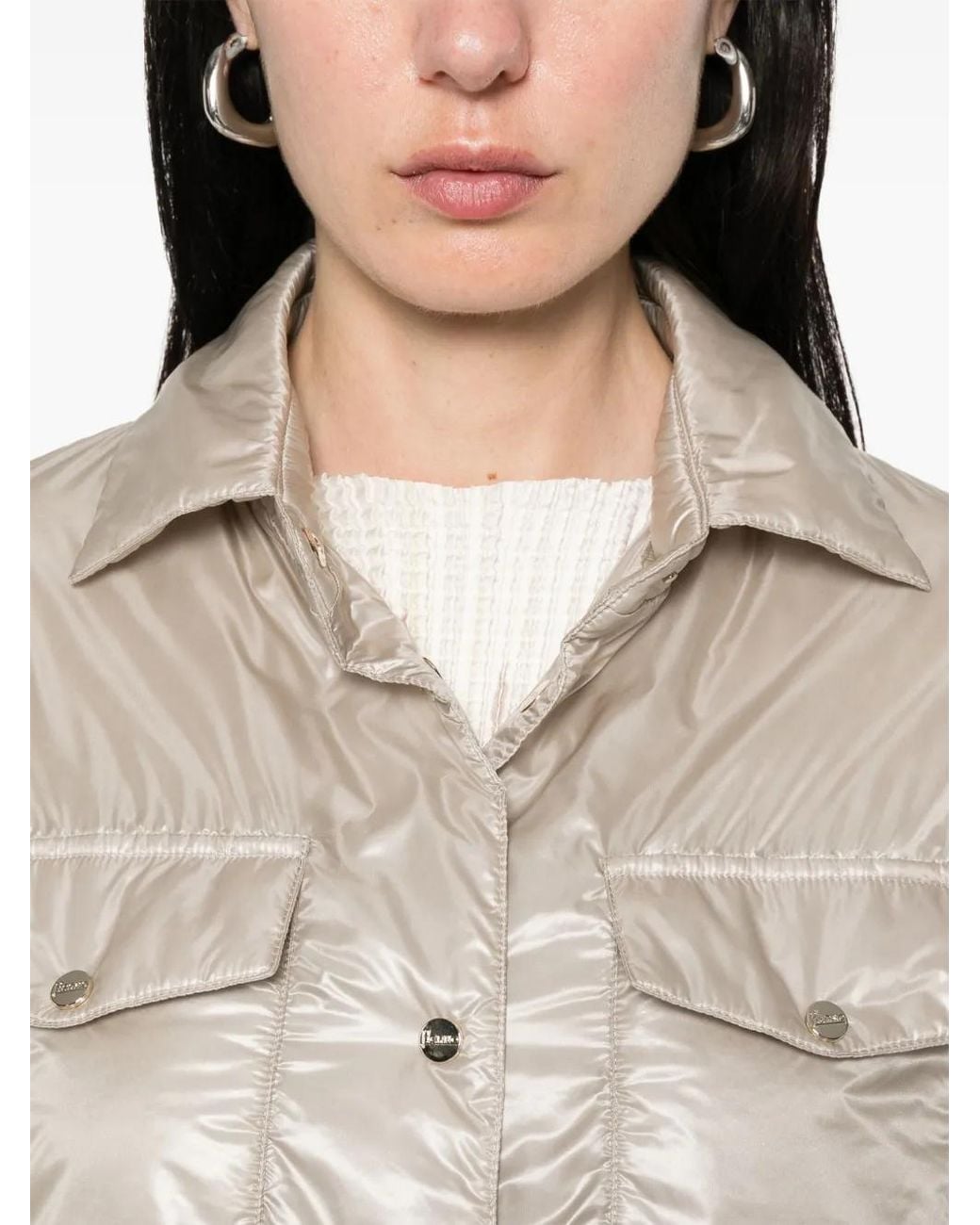 Herno Natural Shiny Finish Cream Jacket