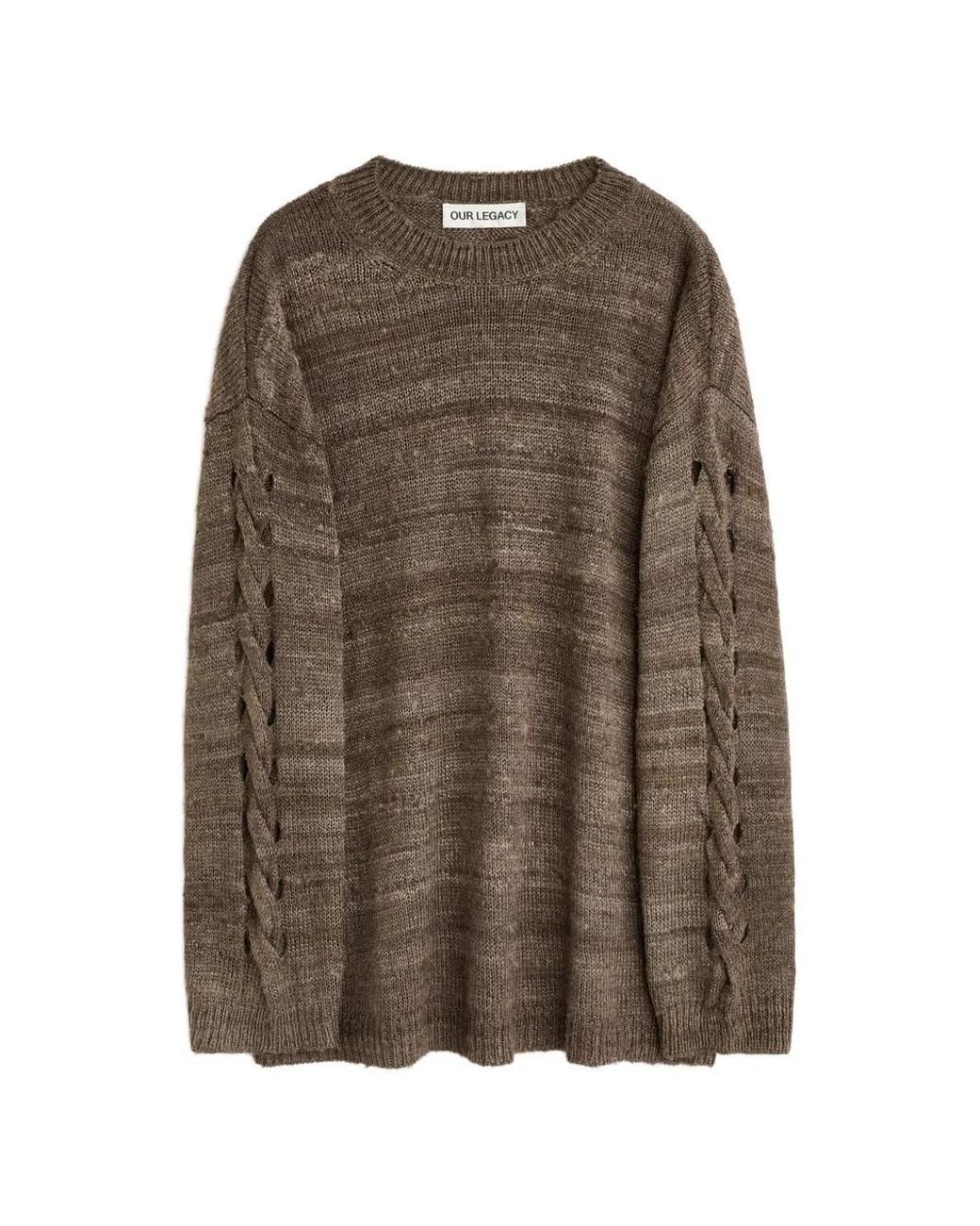 Our Legacy Brown Popover Roundneck Sweater for men