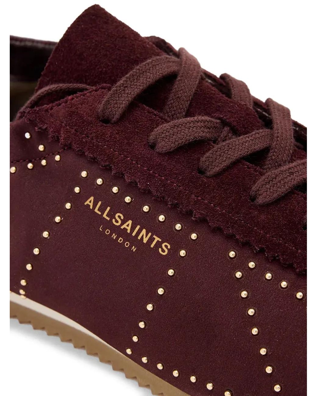 AllSaints Brown Kenny Studded Lace-Up Sneakers