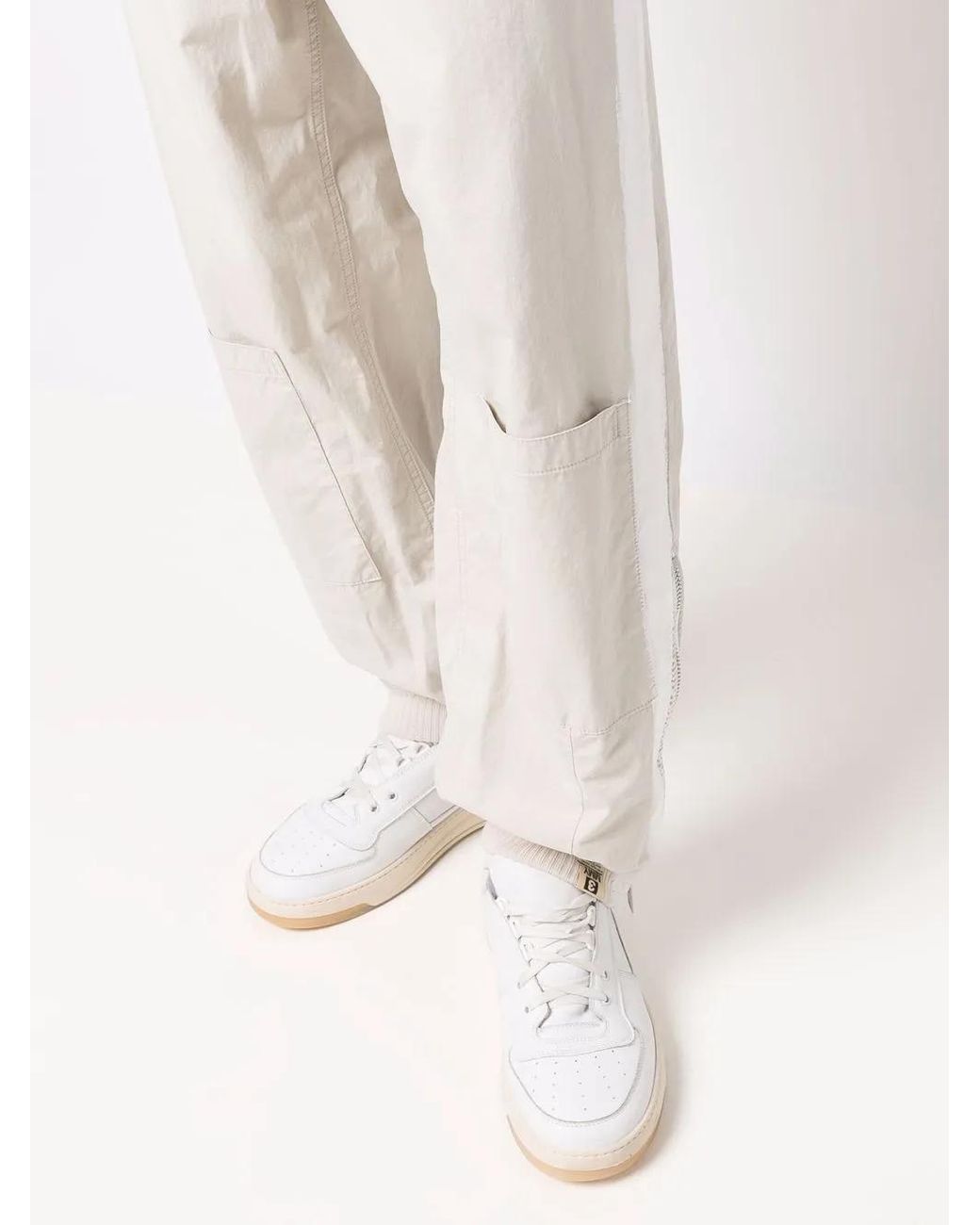 Maison Mihara Yasuhiro White Side Stripe-Detail Straight-Leg Trousers for men
