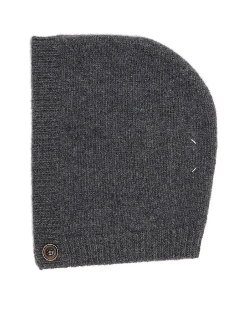 Maison Margiela Gray Wool Knit Hood for men