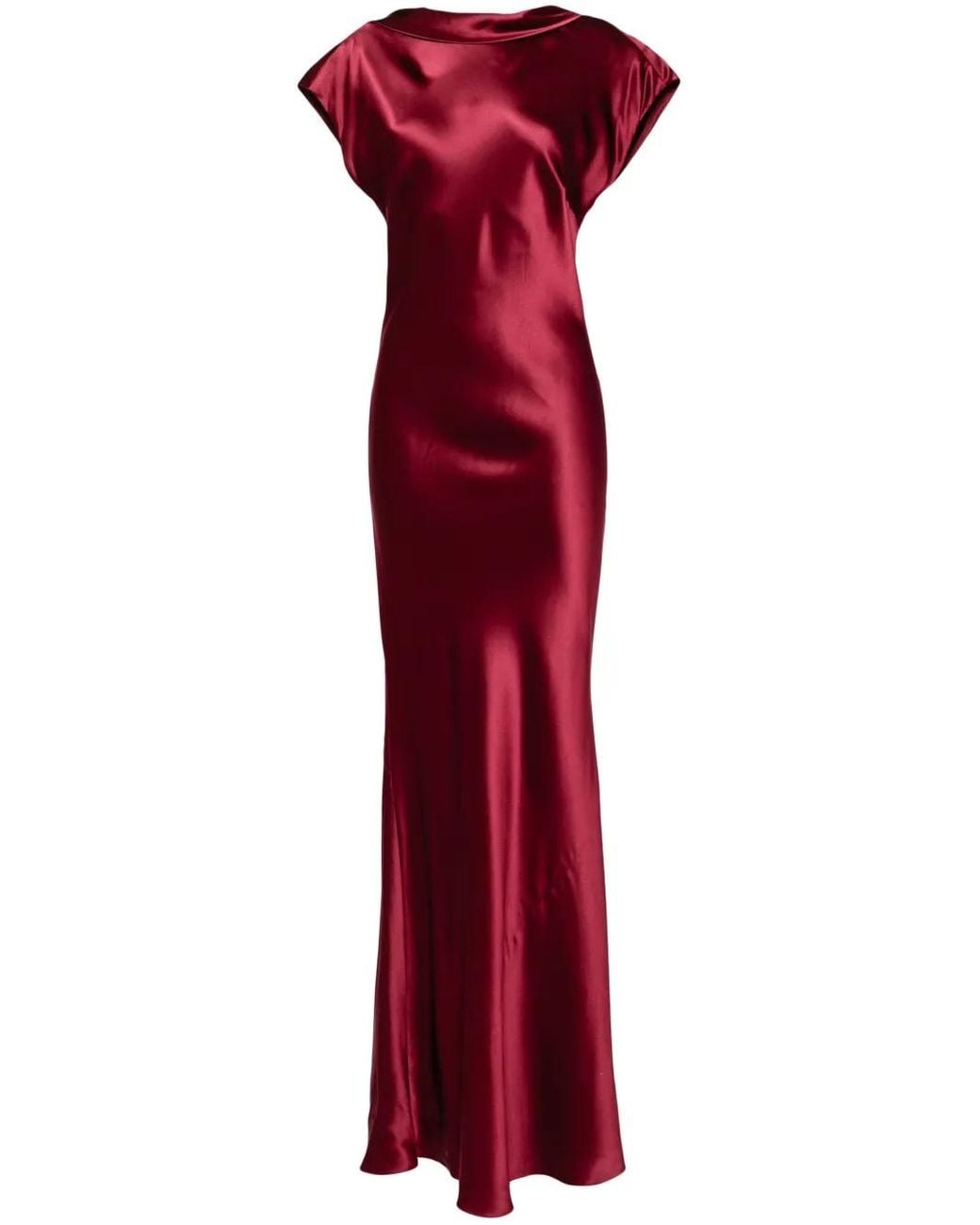 Michelle Mason Sleeveless Bias Gown in Red | Lyst