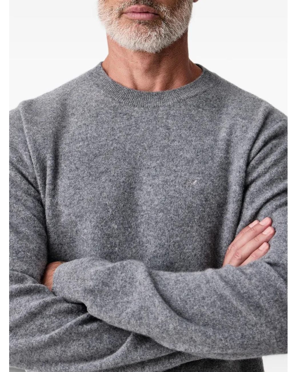 Lindbergh Gray Pull En Laine À Col Rond Et Logo Brodé for men