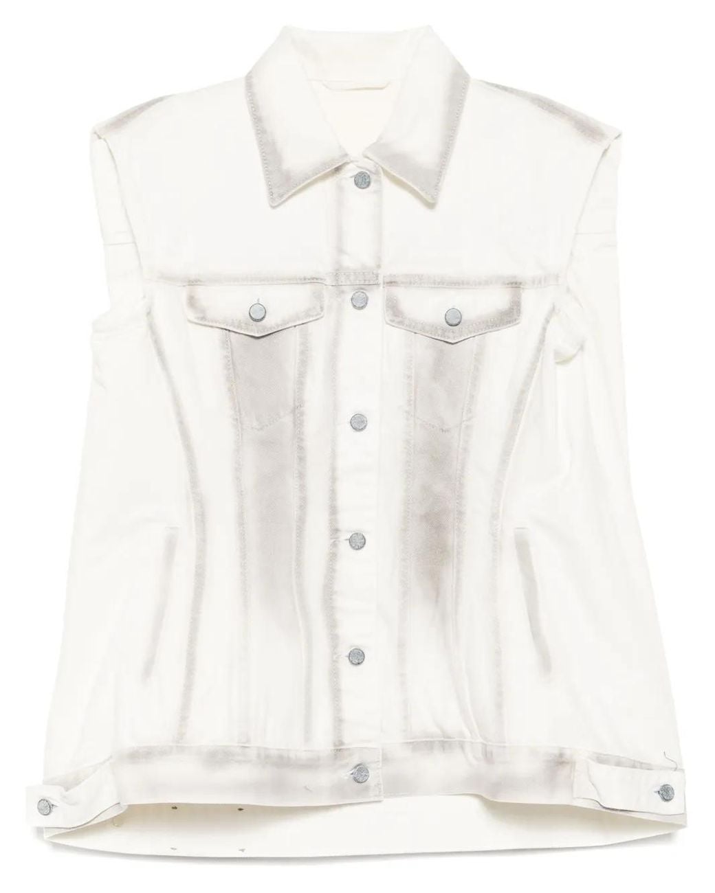 JNBY White Button Fastening Pocket Vest