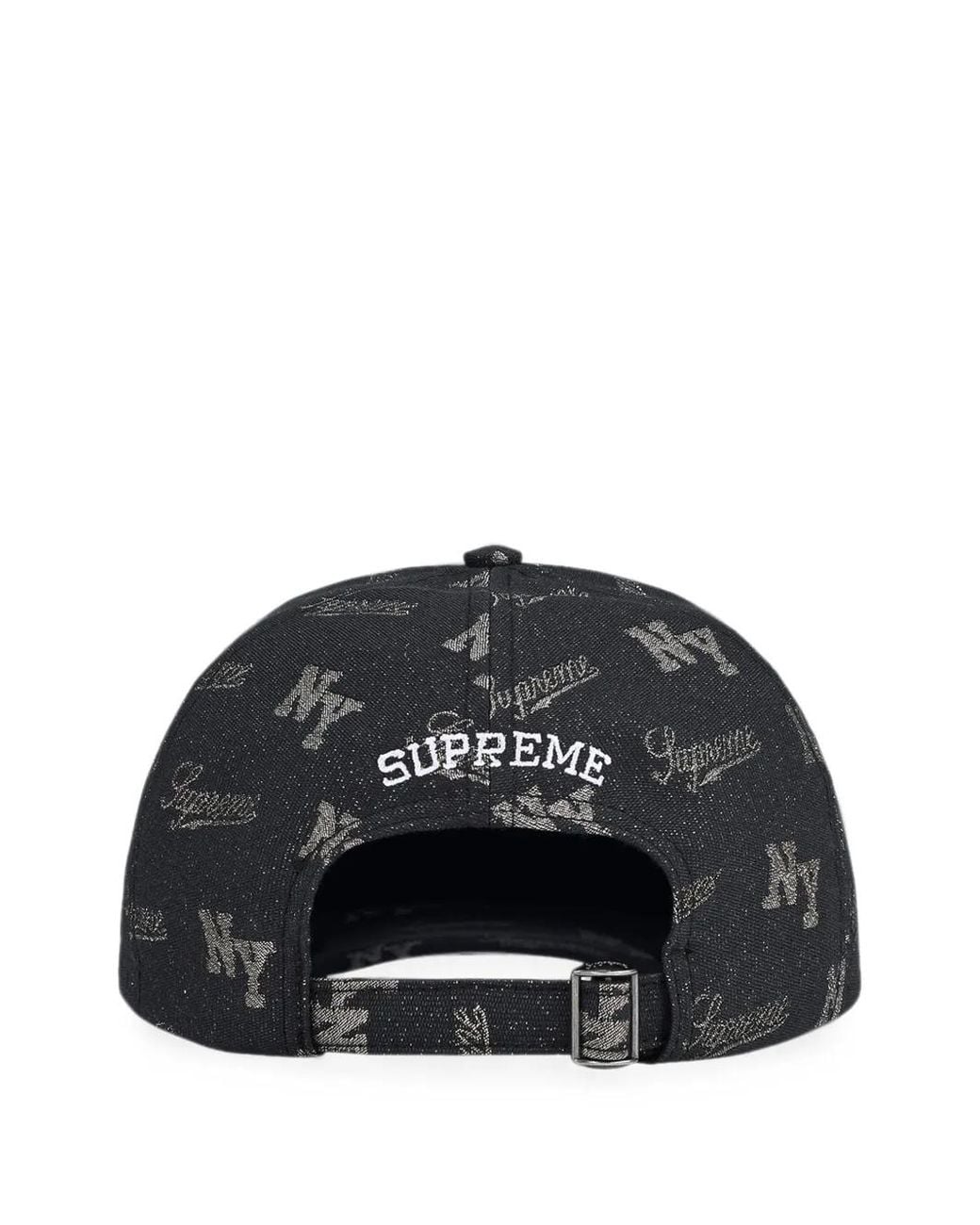Supreme Black Monogram 6-Panel Cap for men
