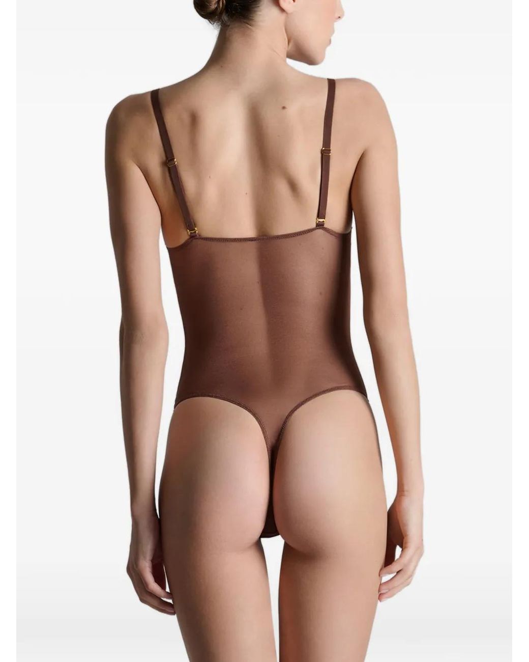 Maison Close Brown Corps À Corps Mesh Bodysuit
