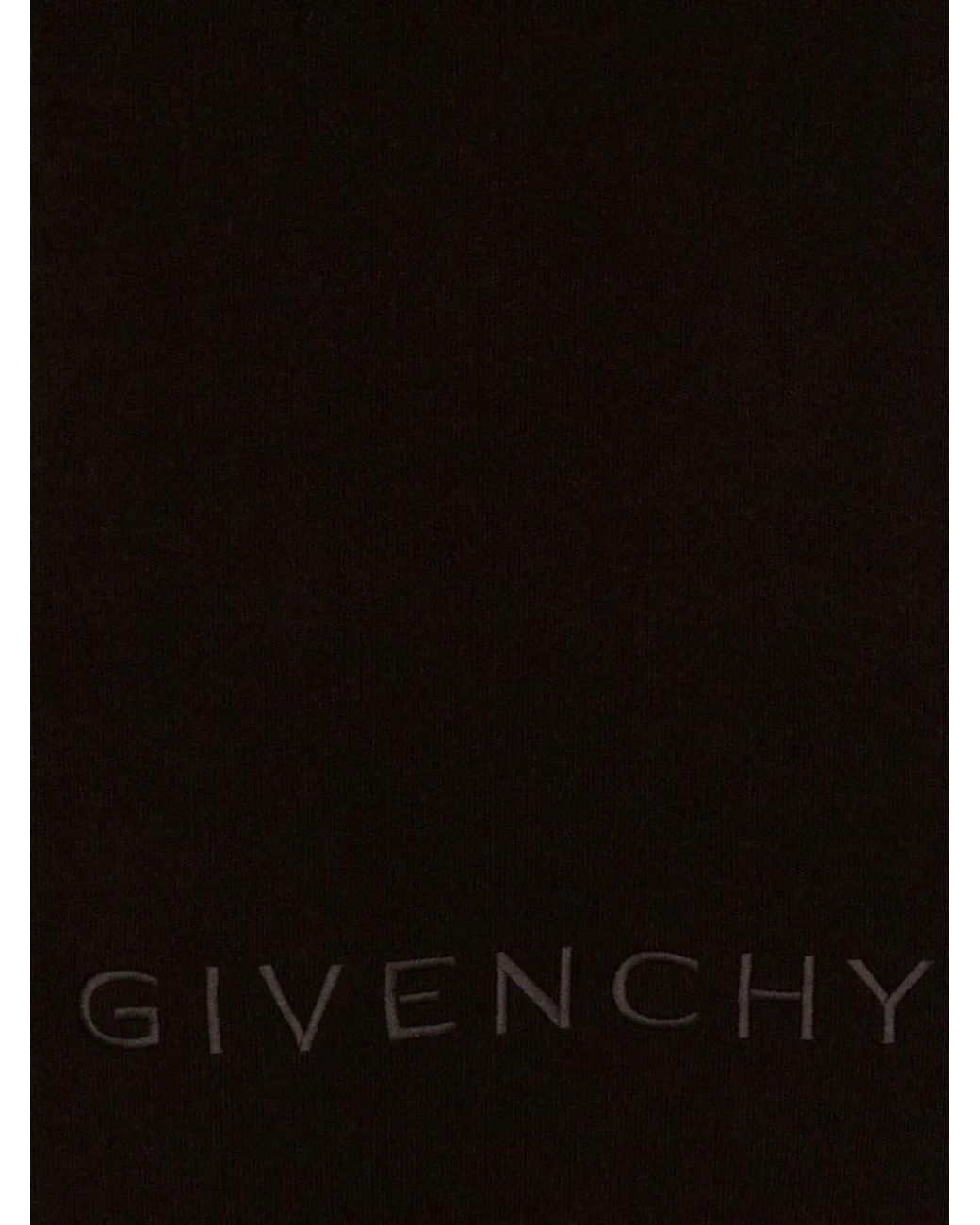 Givenchy Black Logo-Embroidered Wool Scarf for men
