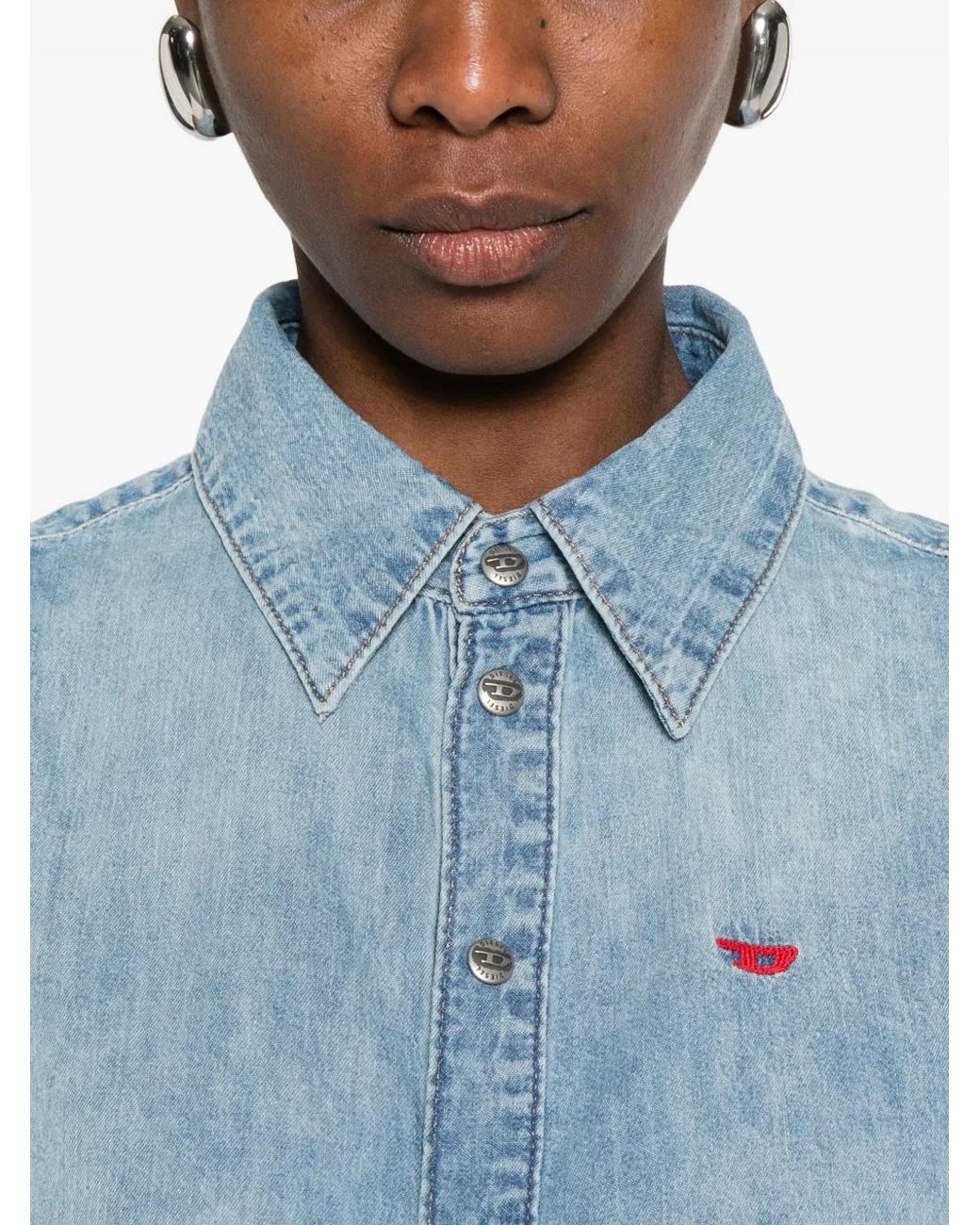 DIESEL Blue Sleeveless Denim Shirt