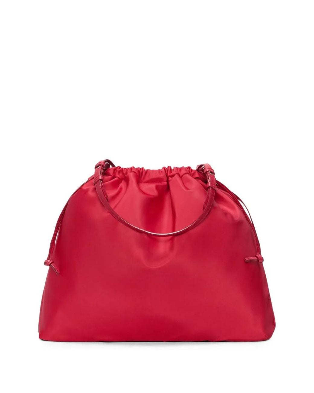 MZ Wallace Red Waverly Drawstring Bucket Bag