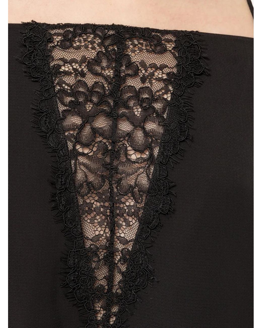 Nissa Black Lace-Insert Crop Top