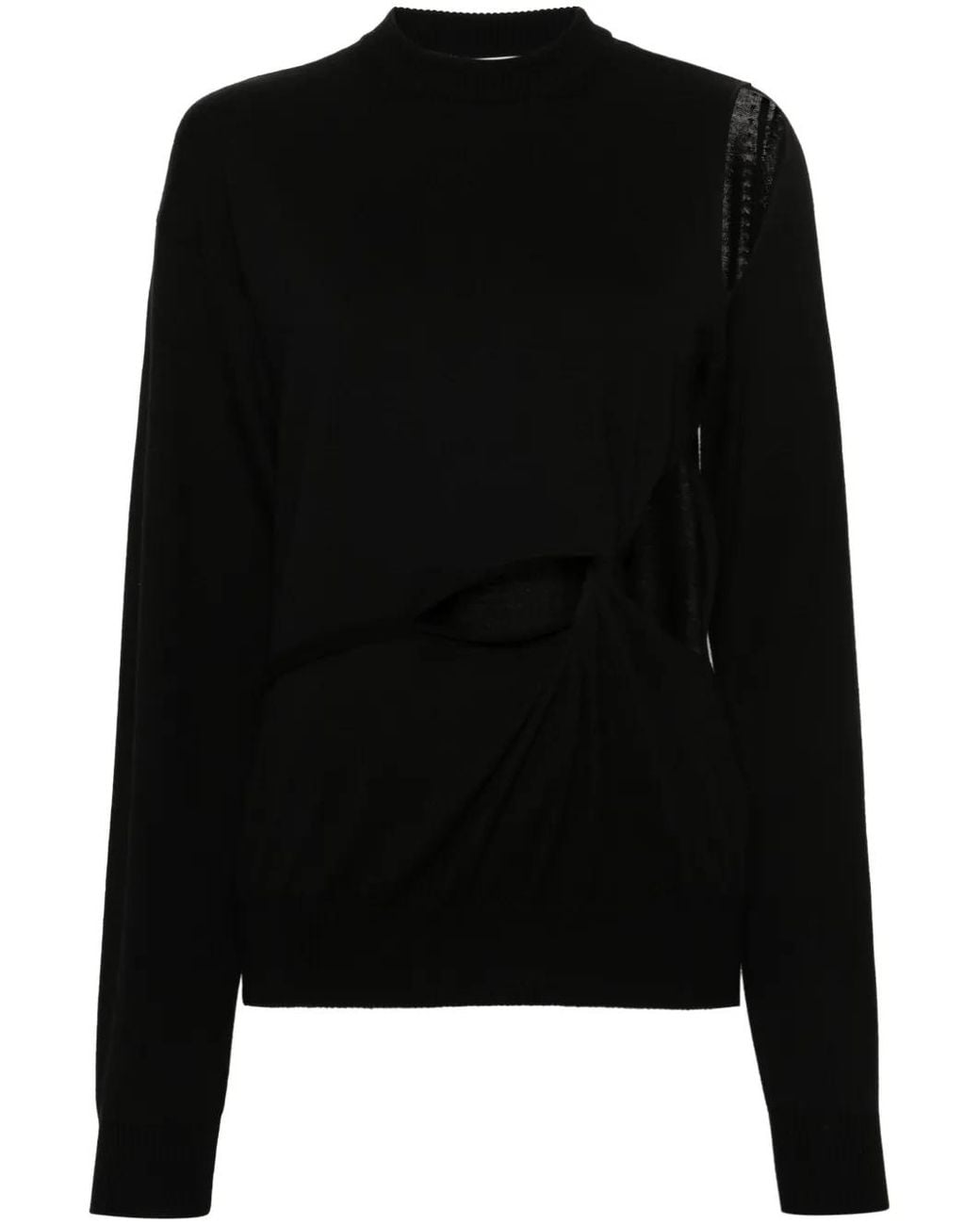 Sportmax Black Cut-Out Wool Jumper
