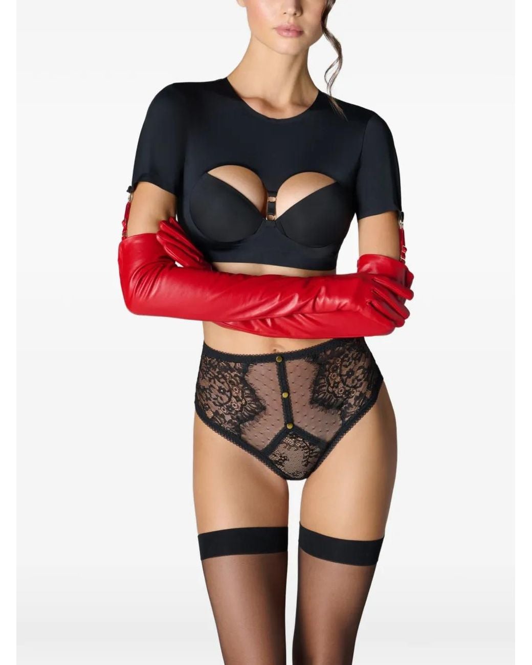 Scandale Red Inspiration Divine Leather Opera Gloves