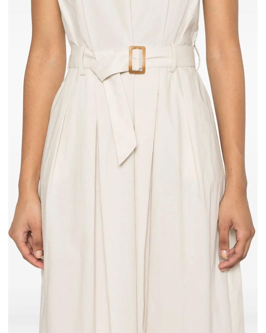 Woolrich White Belted Long Dress