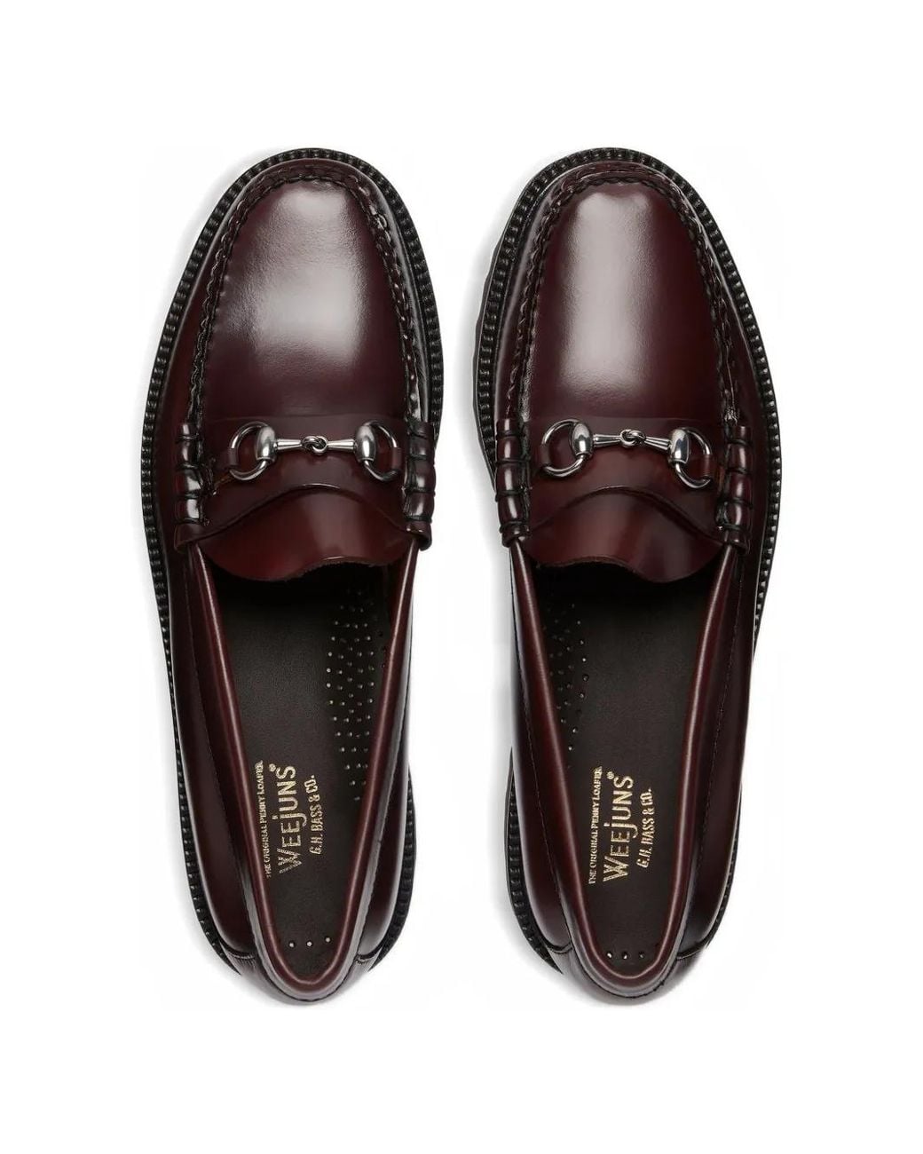 G.H.BASS White Weejuns 90S Lincoln Horsebit Loafers for men