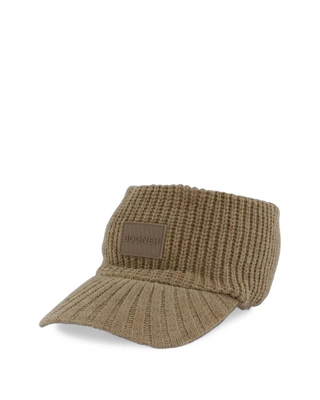 Bogner Natural Visière En Maille Côtelée À Patch Logo