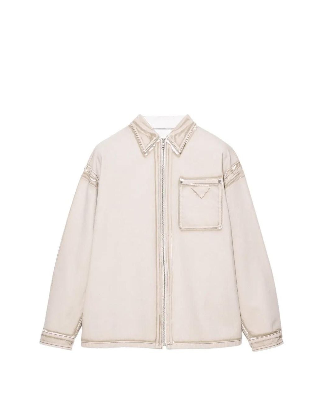 Prada Denim Overhemd Met Rits in het Natural voor heren