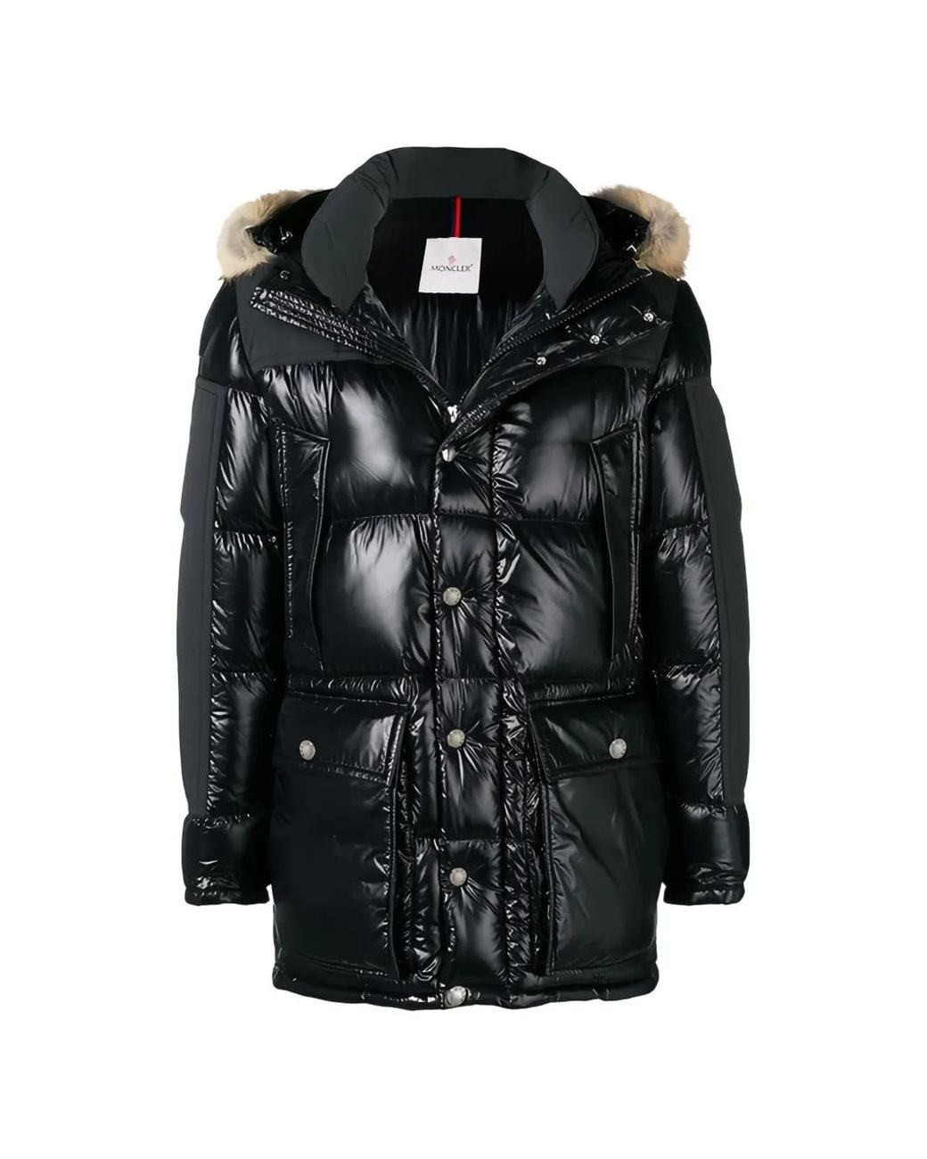 Moncler Black Hooded Puffer Jacket for men
