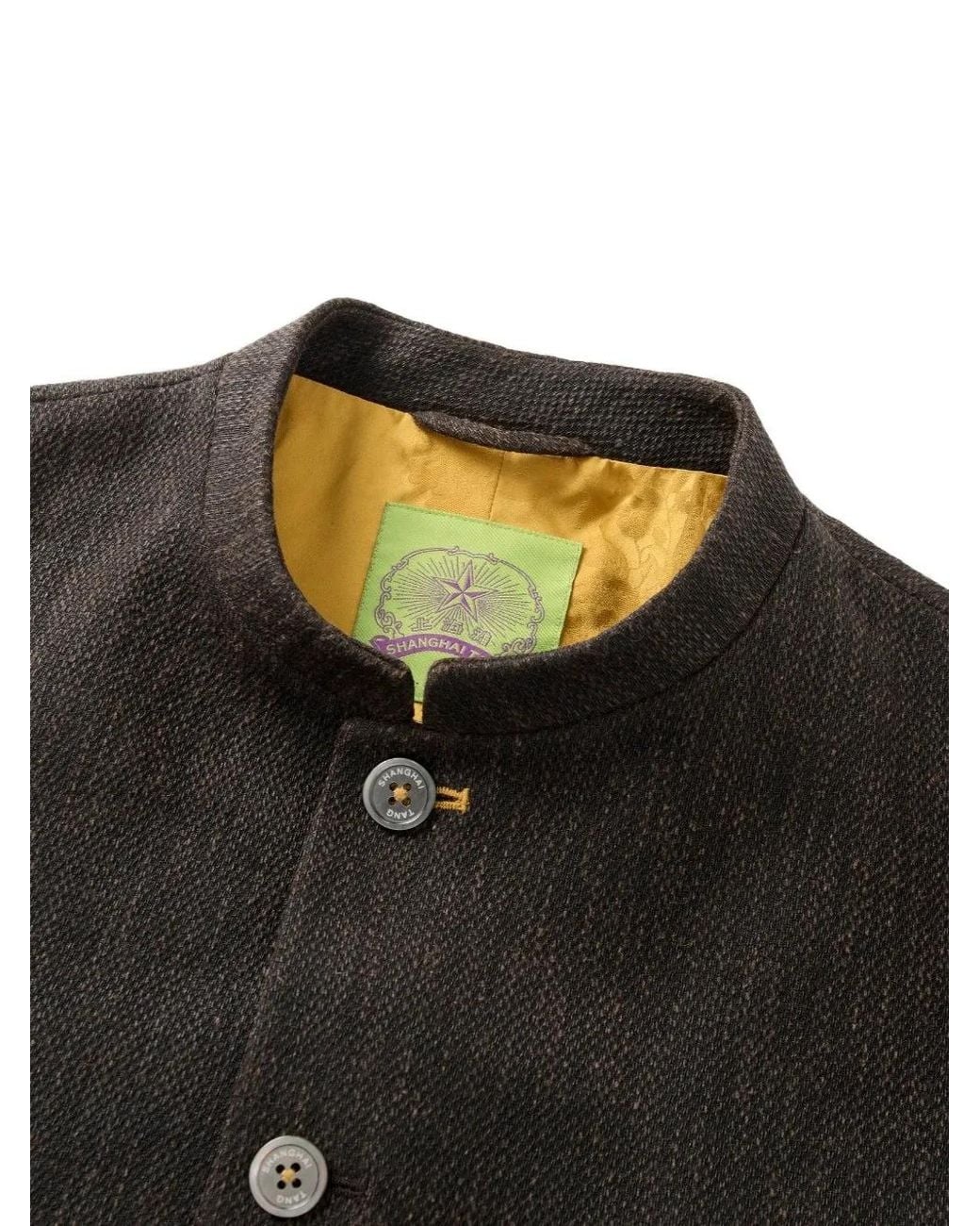 Shanghai Tang Black Perpetual Fortune Five-Button Jacket for men