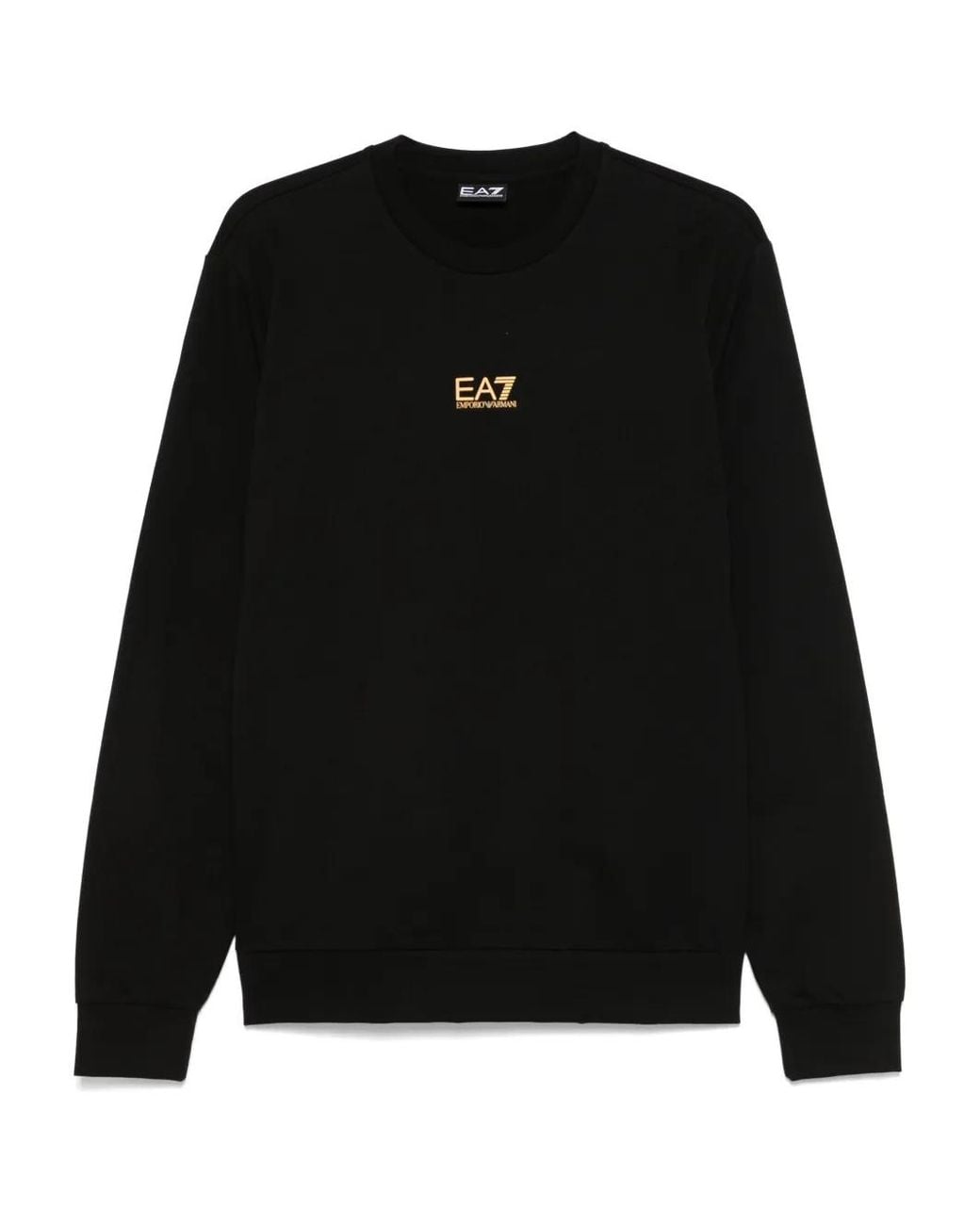 EA7 Black Logo-Print Sweatshirt for men