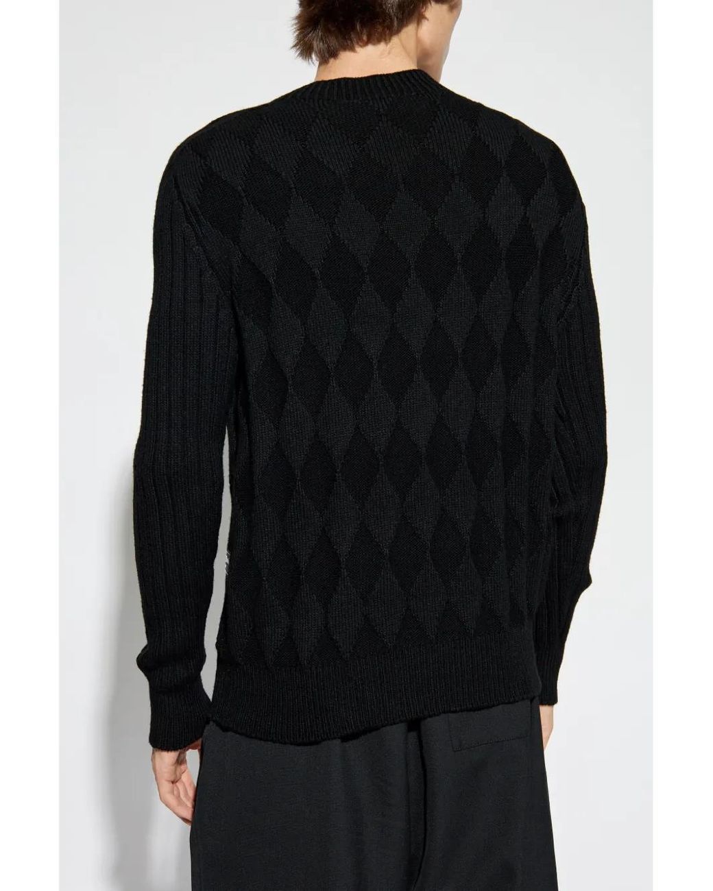Balmain Black Sweater With Logo Patch for men