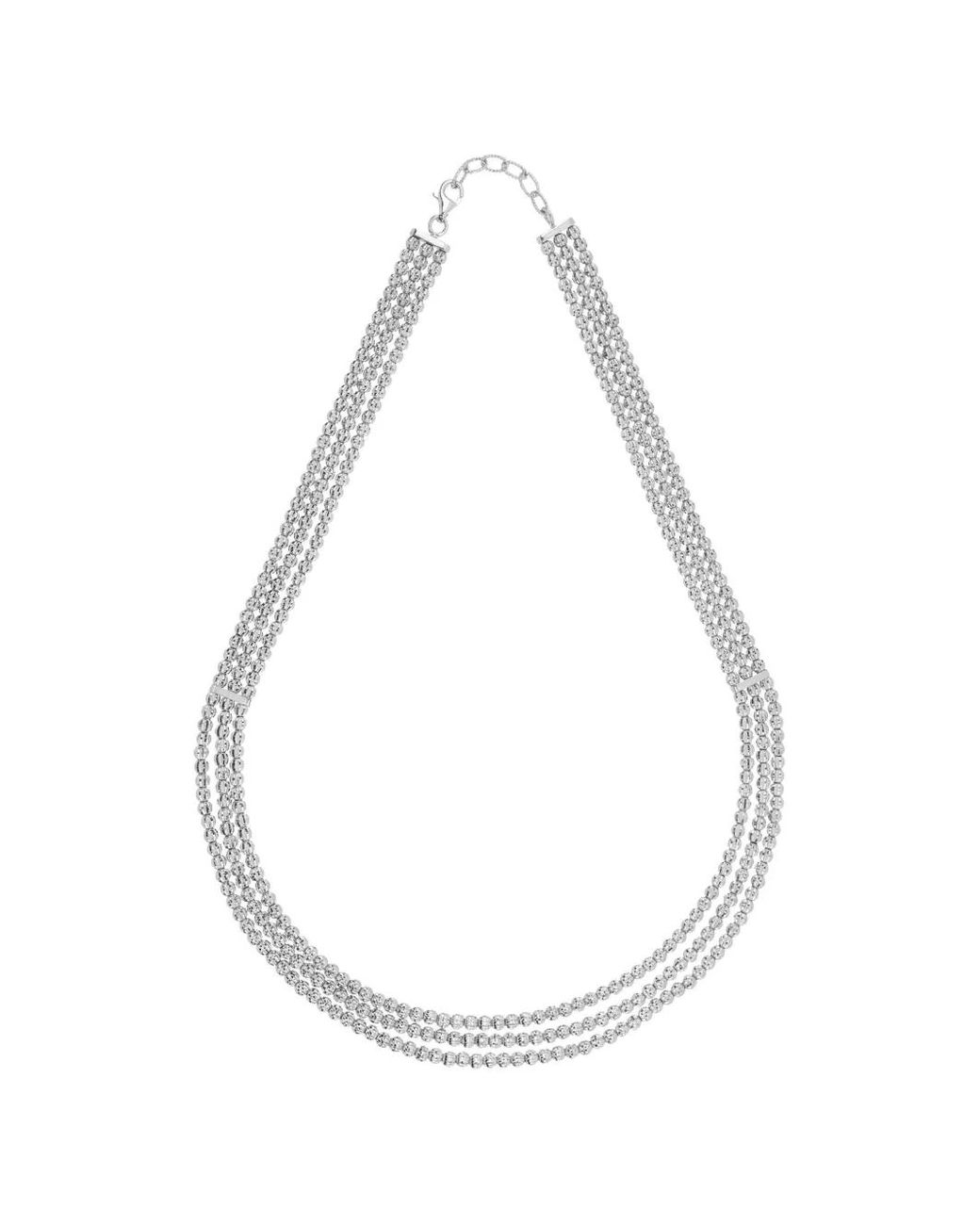Collier Multi-Rangs Crystal Desmo en coloris White