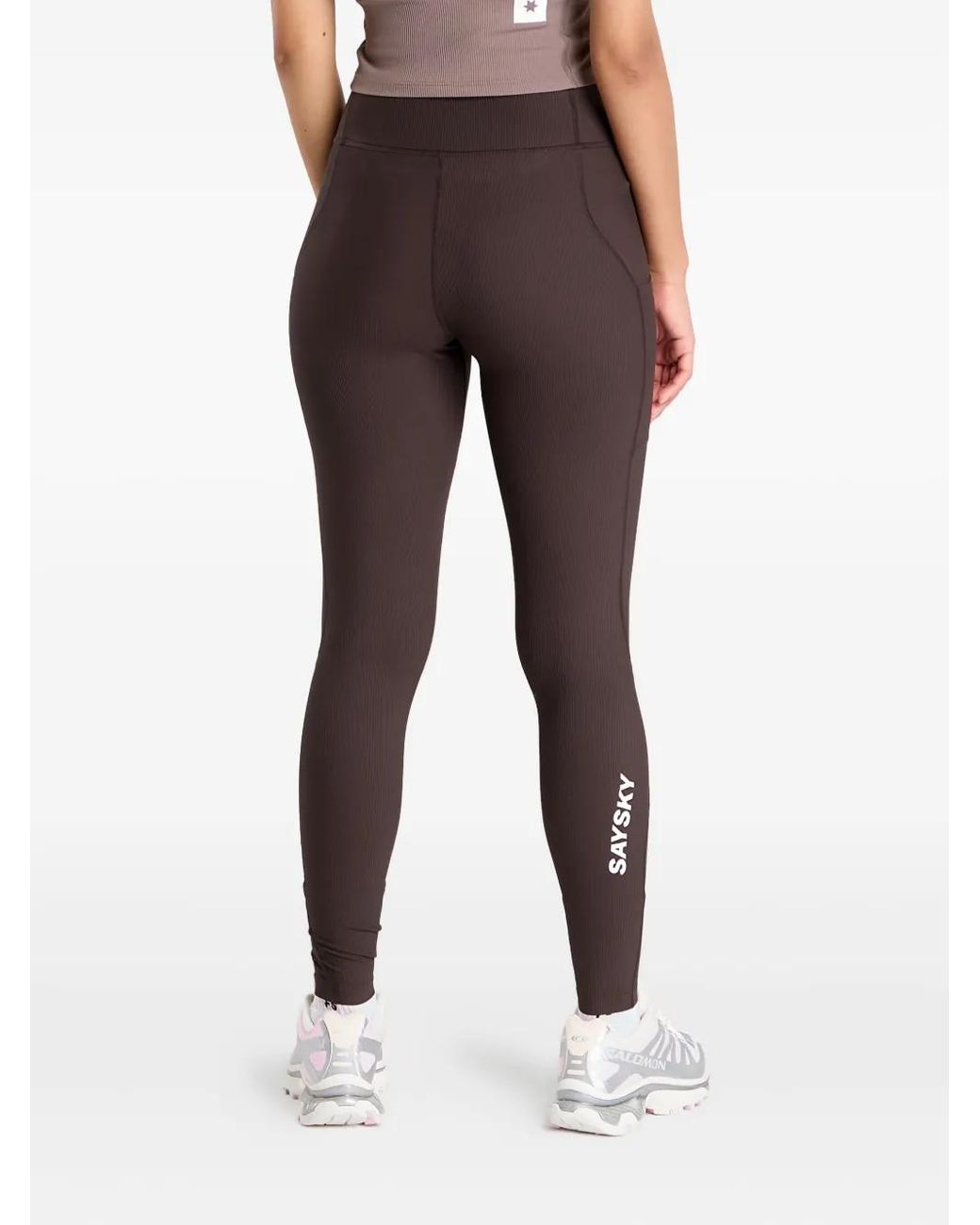 Saysky Black Ribbed Pocket Leggings