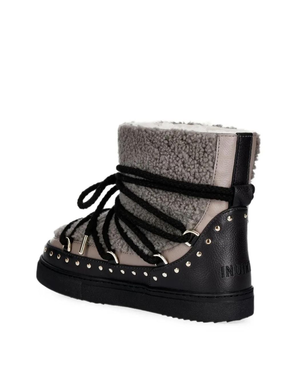Inuikii Black Bottines Curly Rock À Détails De Clous