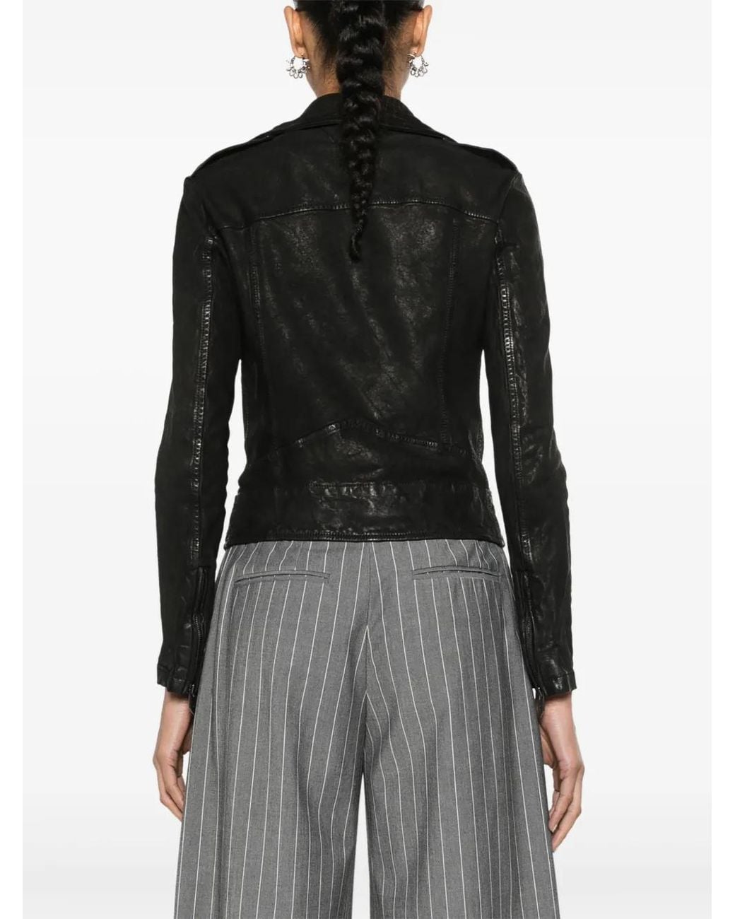 Salvatore Santoro Black Leather Biker Jacket