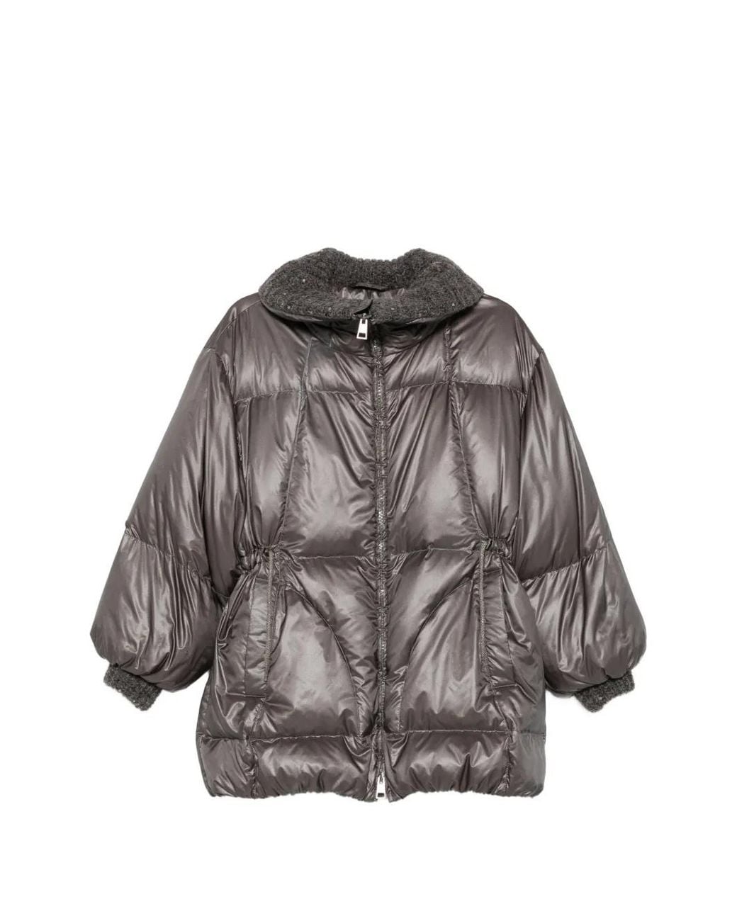 Panicale Gray Quilted Drawstring Jacket