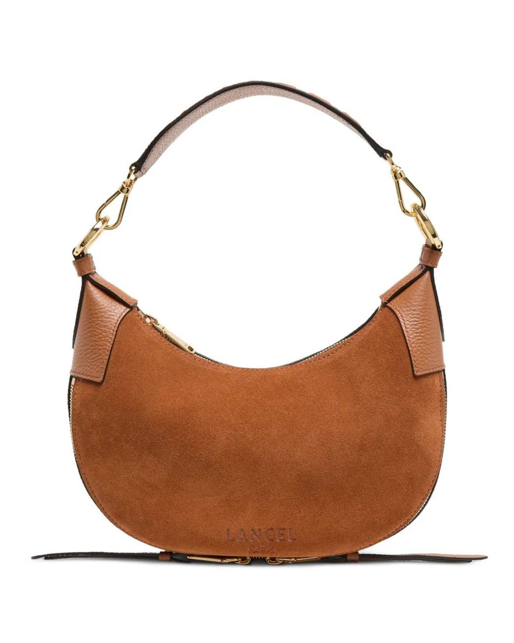 Lancel Brown Small Origami Zip-Detail Shoulder Bag