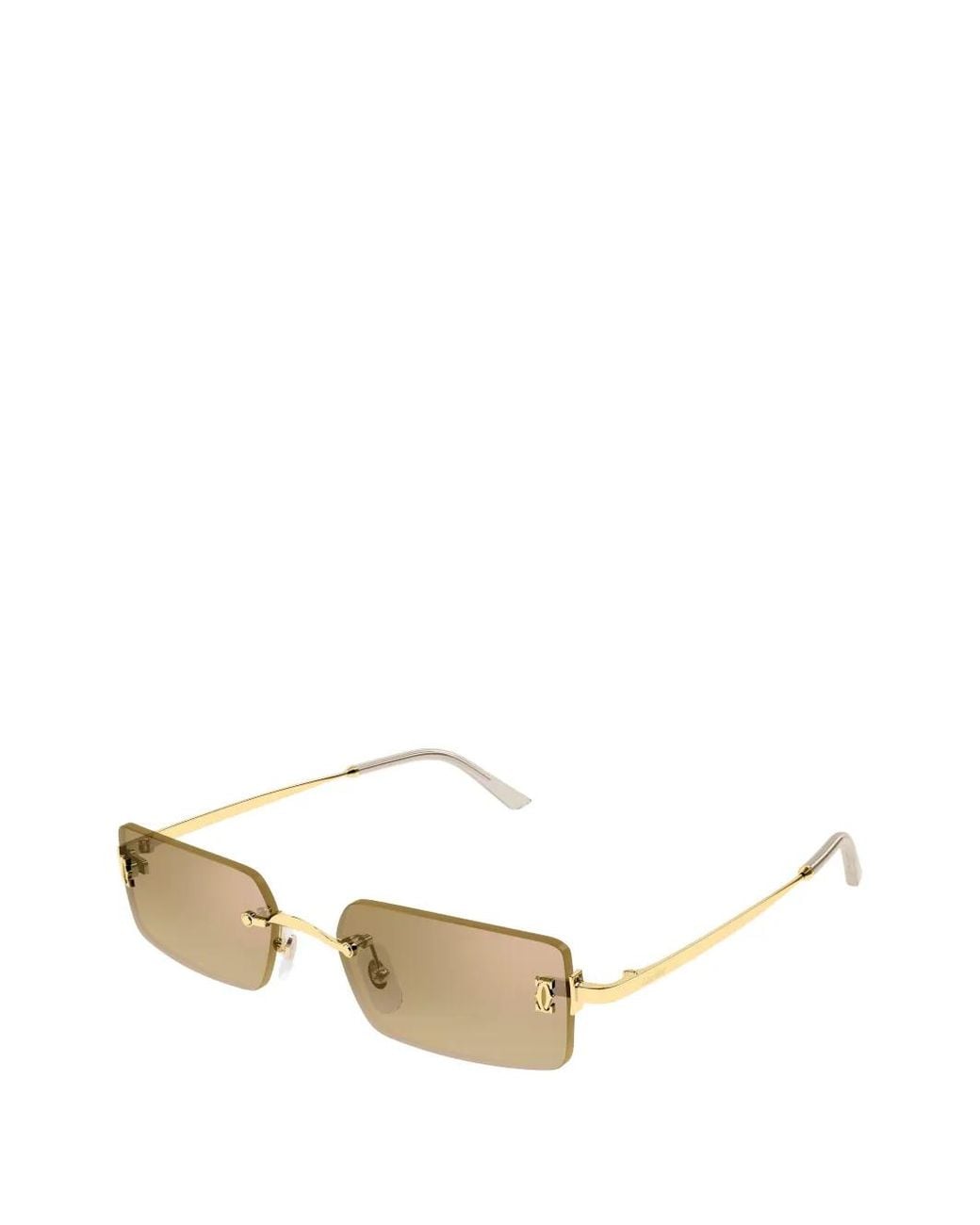 Cartier Metallic Rimless Rectangle-Frame Sunglasses