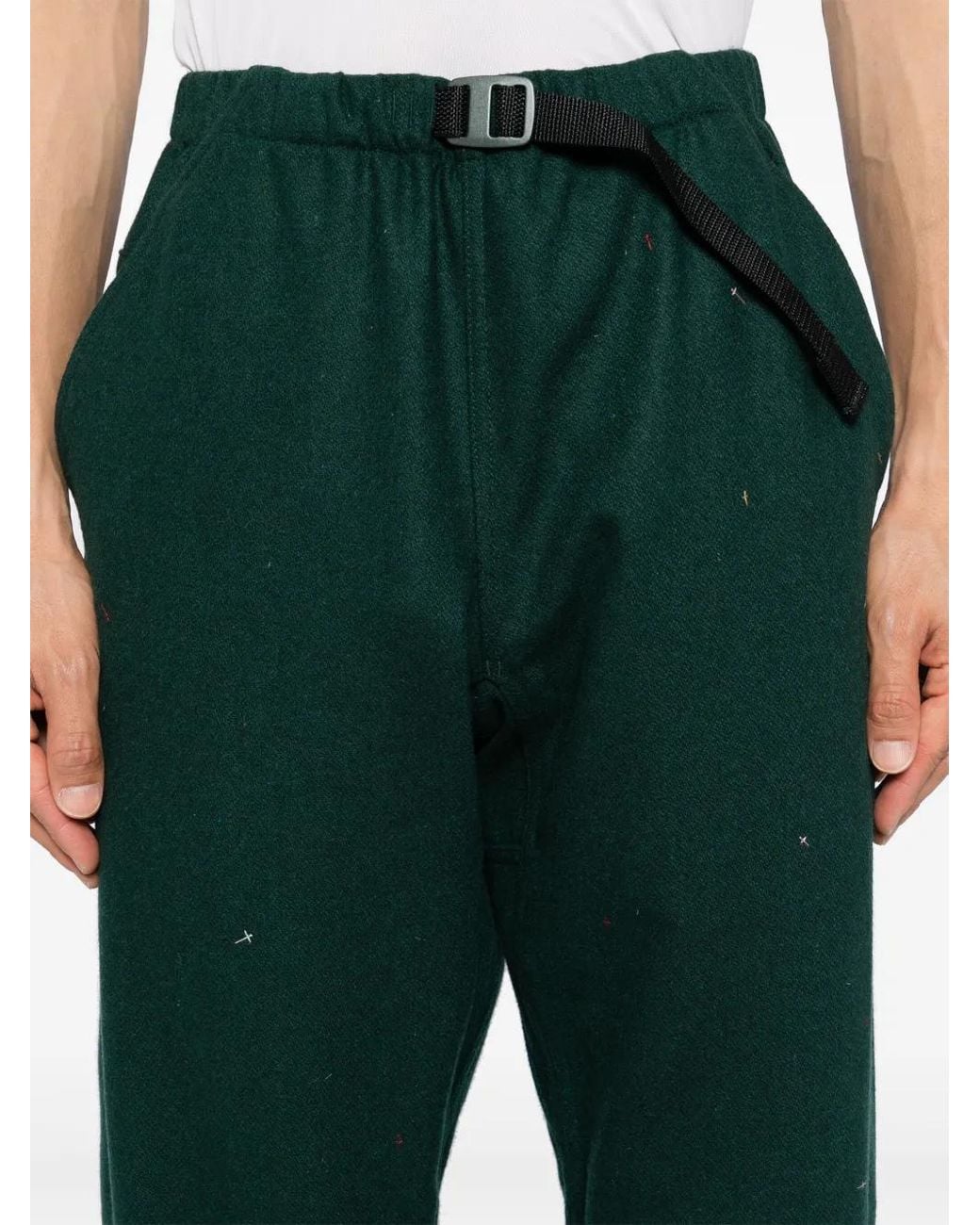 Undercover Green Embroidered Pants for men
