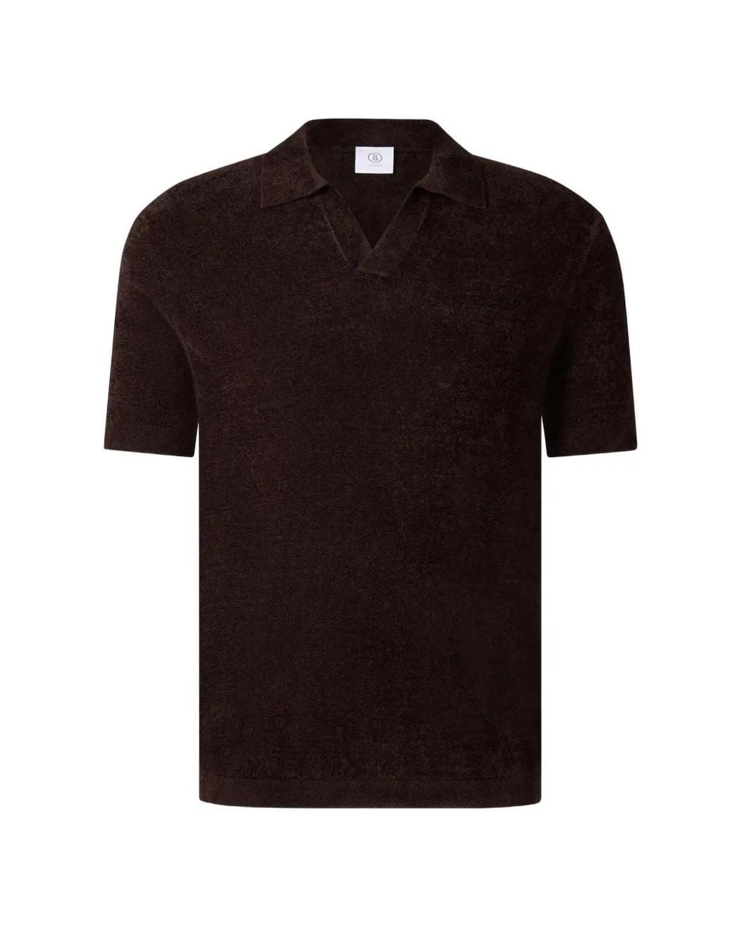 Bogner Black Finn Chenille-Knit Polo Shirt for men