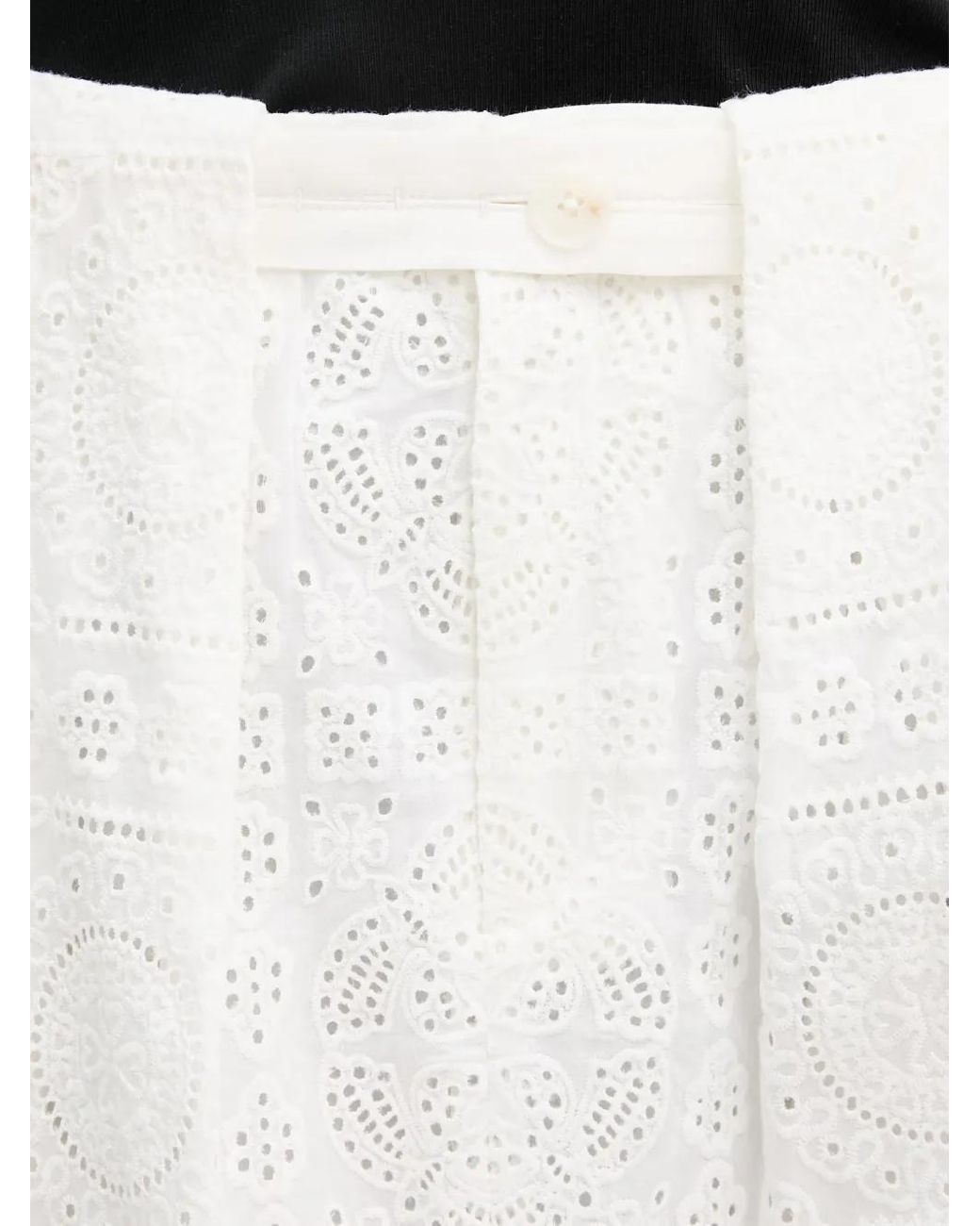 Isabelle Blanche White Broderie-Anglaise Front-Slit Maxi Skirt