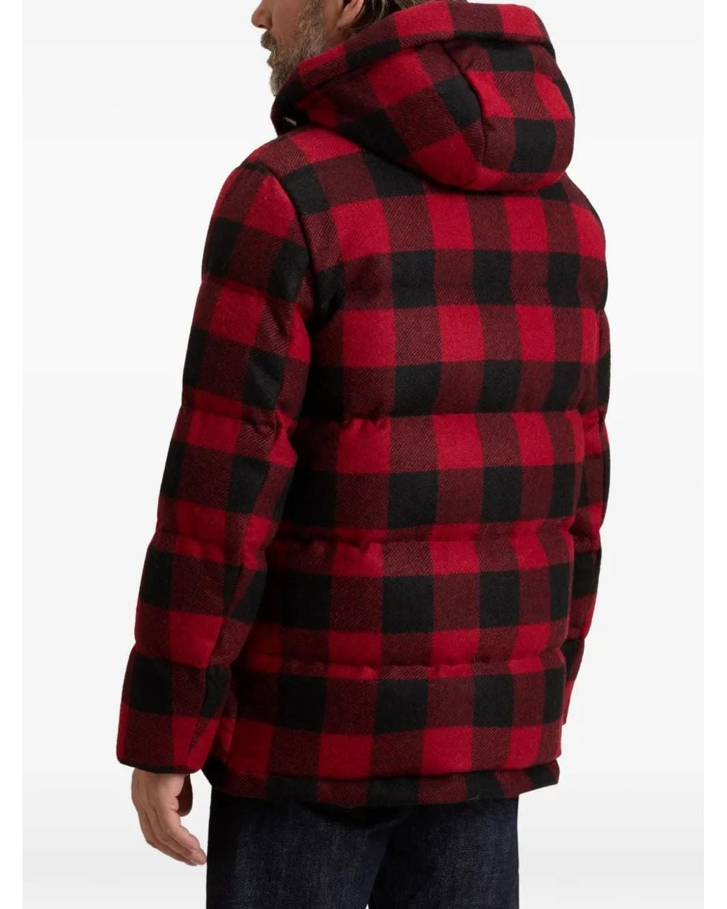 Woolrich Red Moon Check Puffer Jacket for men