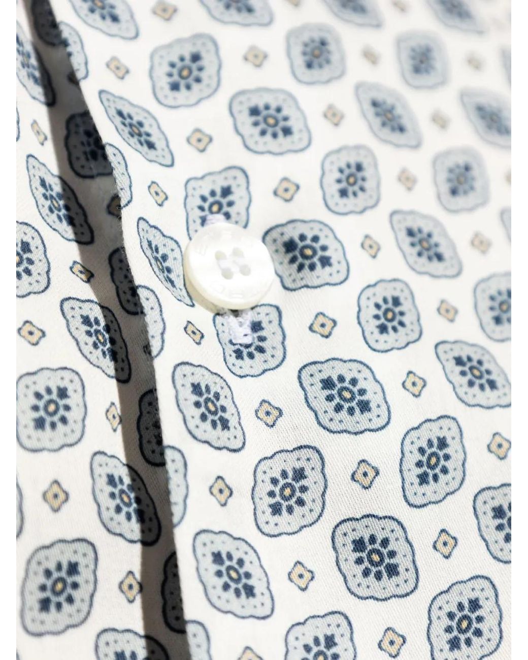 Etro White Cotton Shirt With Paisley Print for men