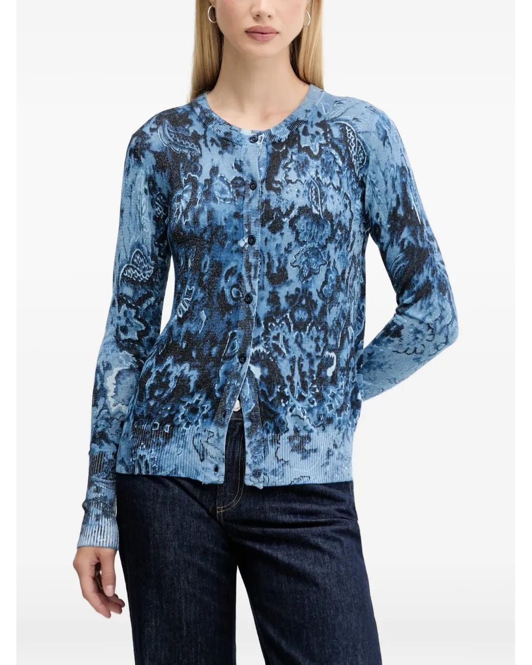 Desigual Blue Patterned Cardigan