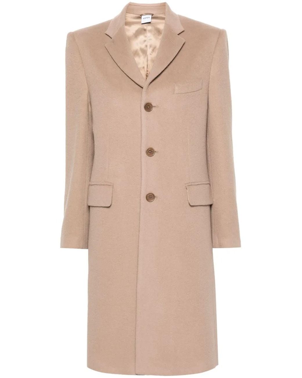 Manteau À Simple Boutonnage Aspesi en coloris Natural