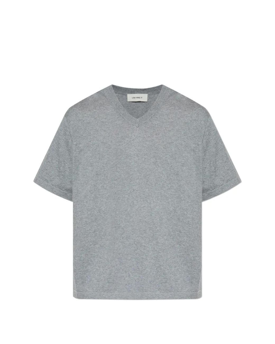Lisa Yang Gray V-Neck T-Shirt for men