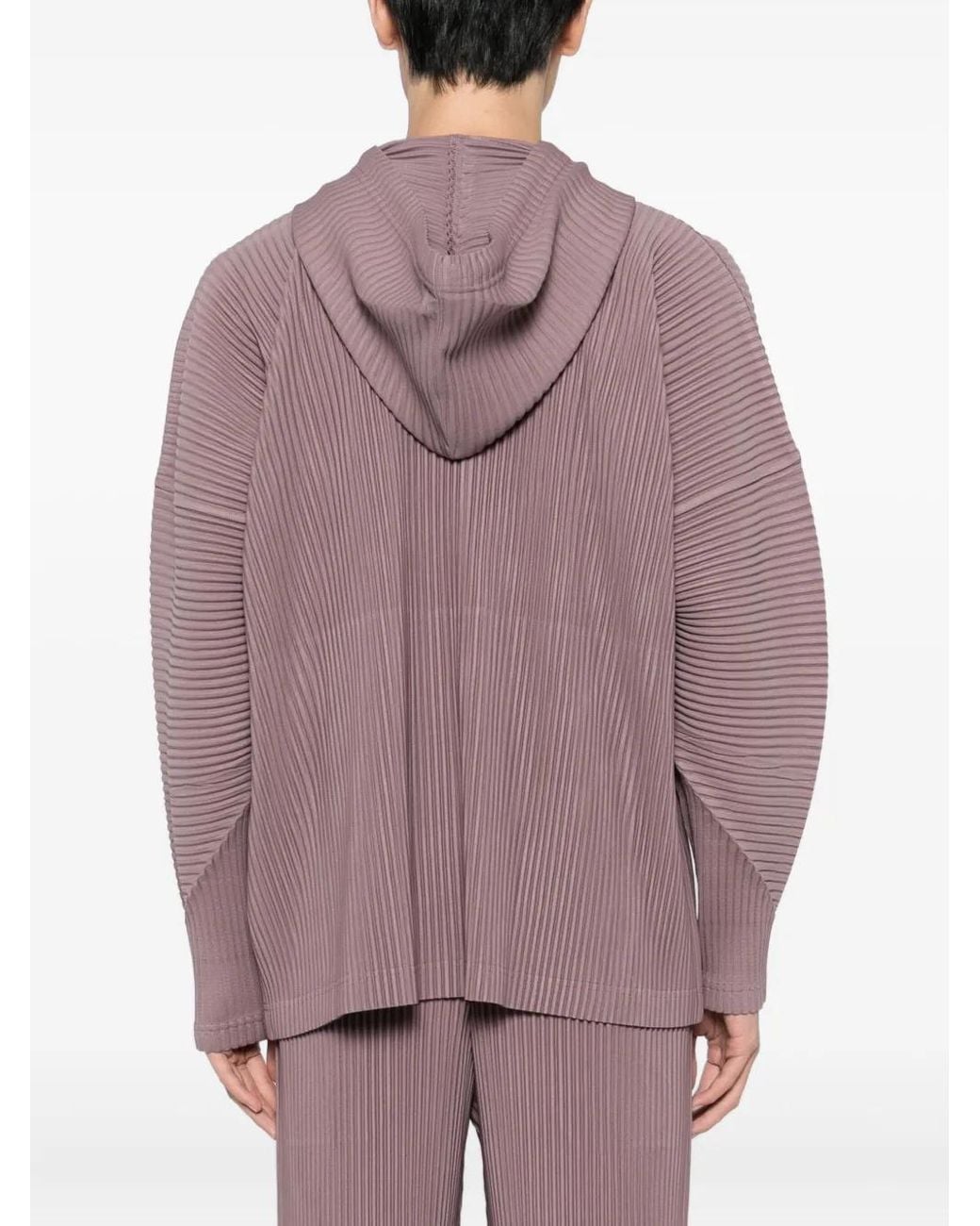 Homme Plissé Issey Miyake Purple Pleats Hoodie for men