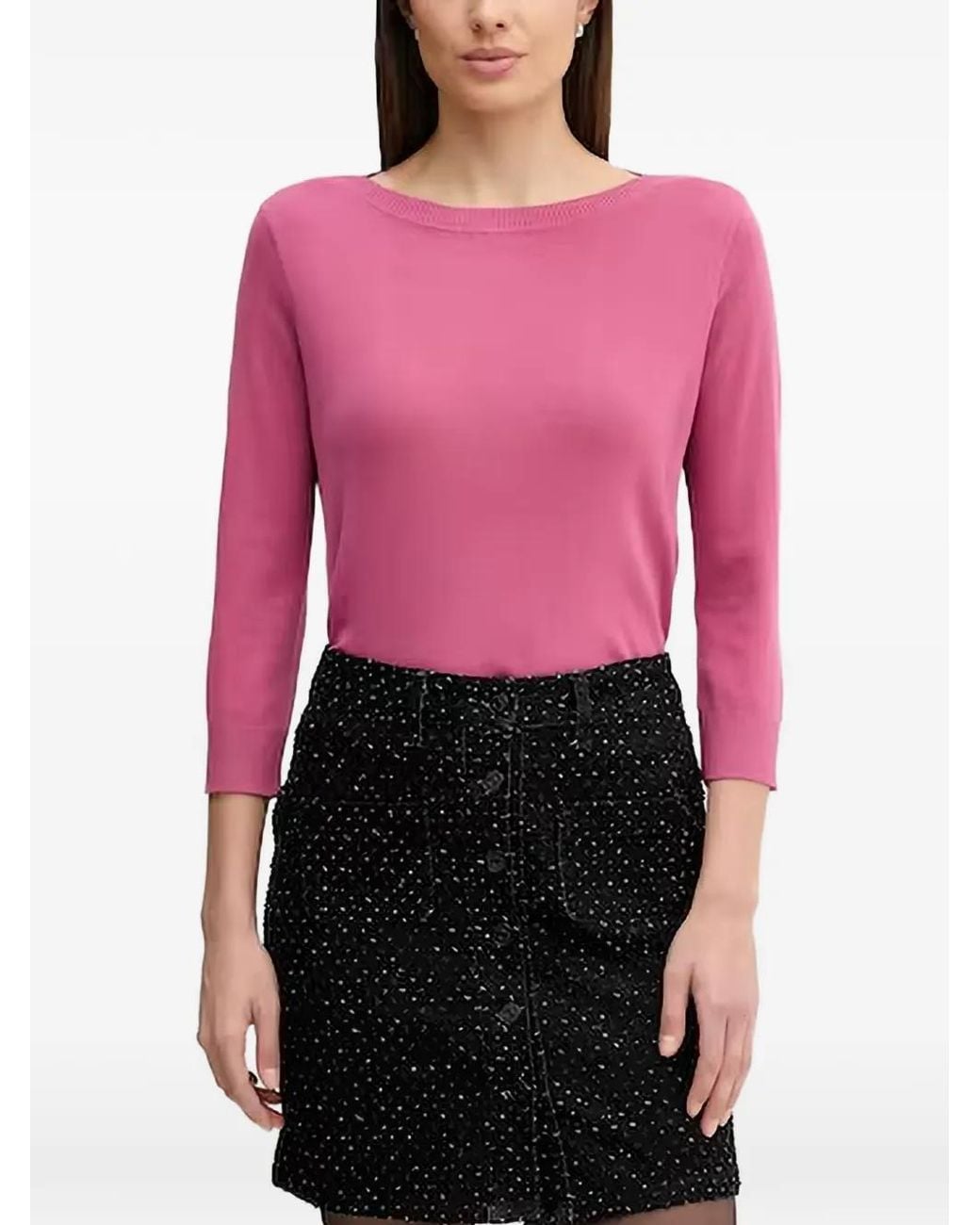 Benetton Pink Haut À Manches Trois-Quarts