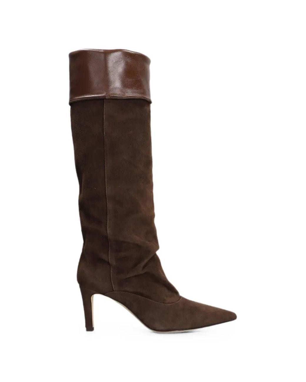 The Seller Brown Pointed-Toe Slouchy Knee-High Boots