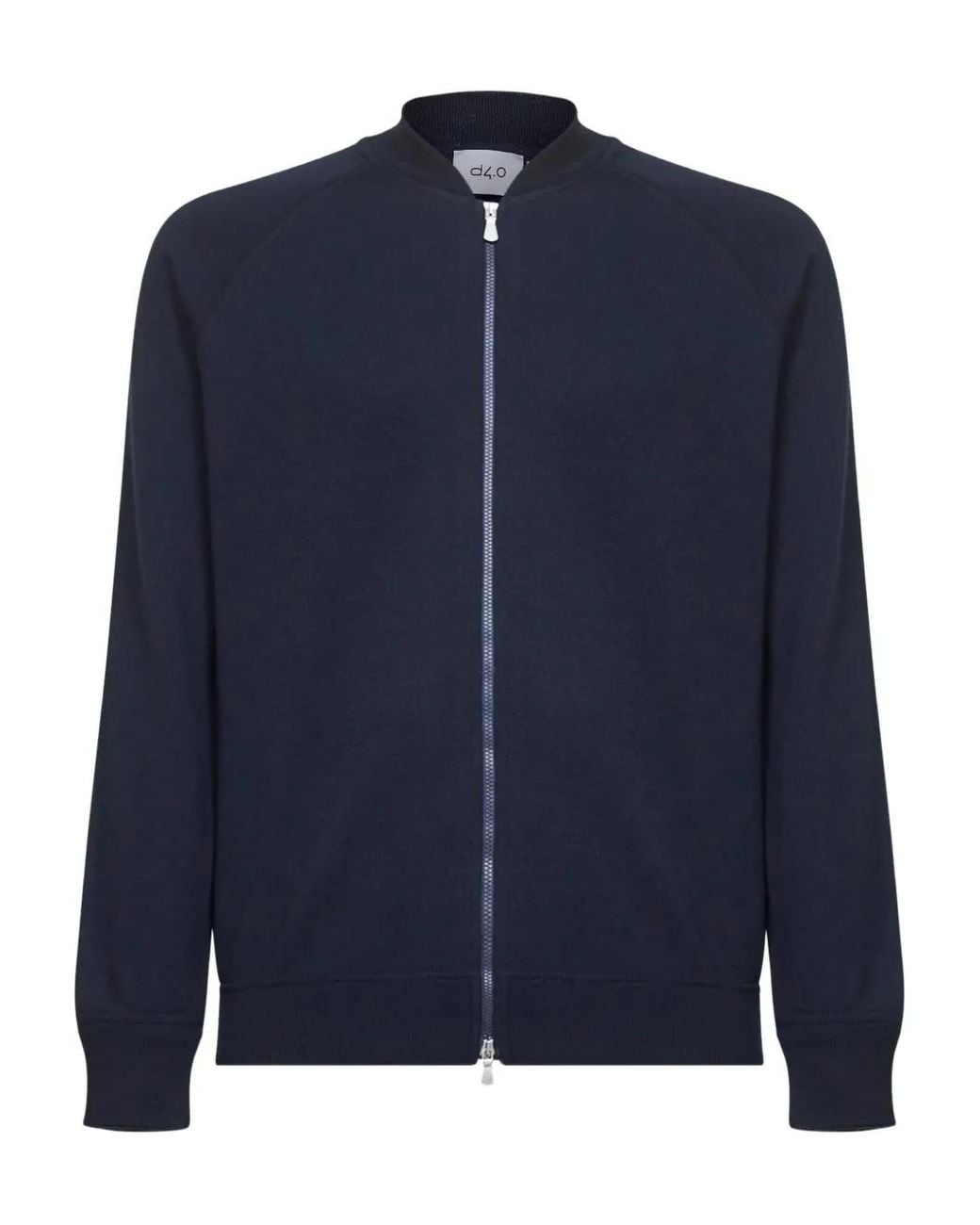 D4.0 Blue Pull Nervuré À Col Bomber for men