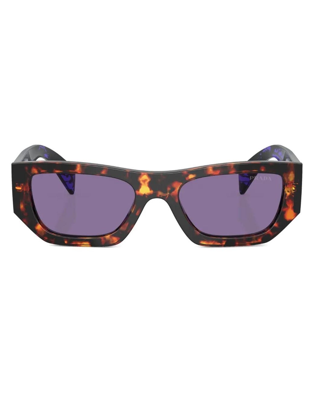 Prada Purple Tortoiseshell-Effect Geometric Sunglasses