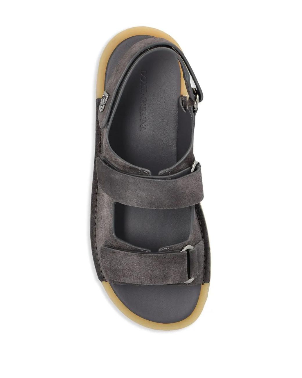 Dolce & Gabbana White Touch-Strap Leather Sandals for men