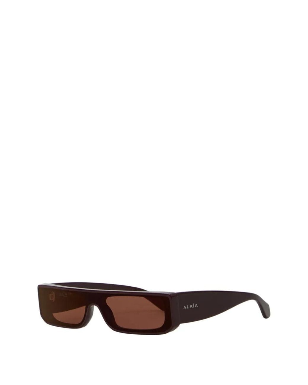 Alaïa Brown Rectangular Mask Sunglasses