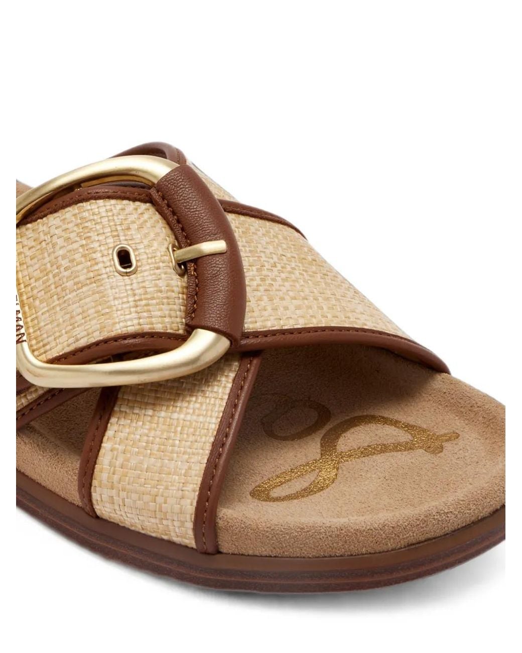 Sam Edelman Brown Darla Buckle-Detail Sandals