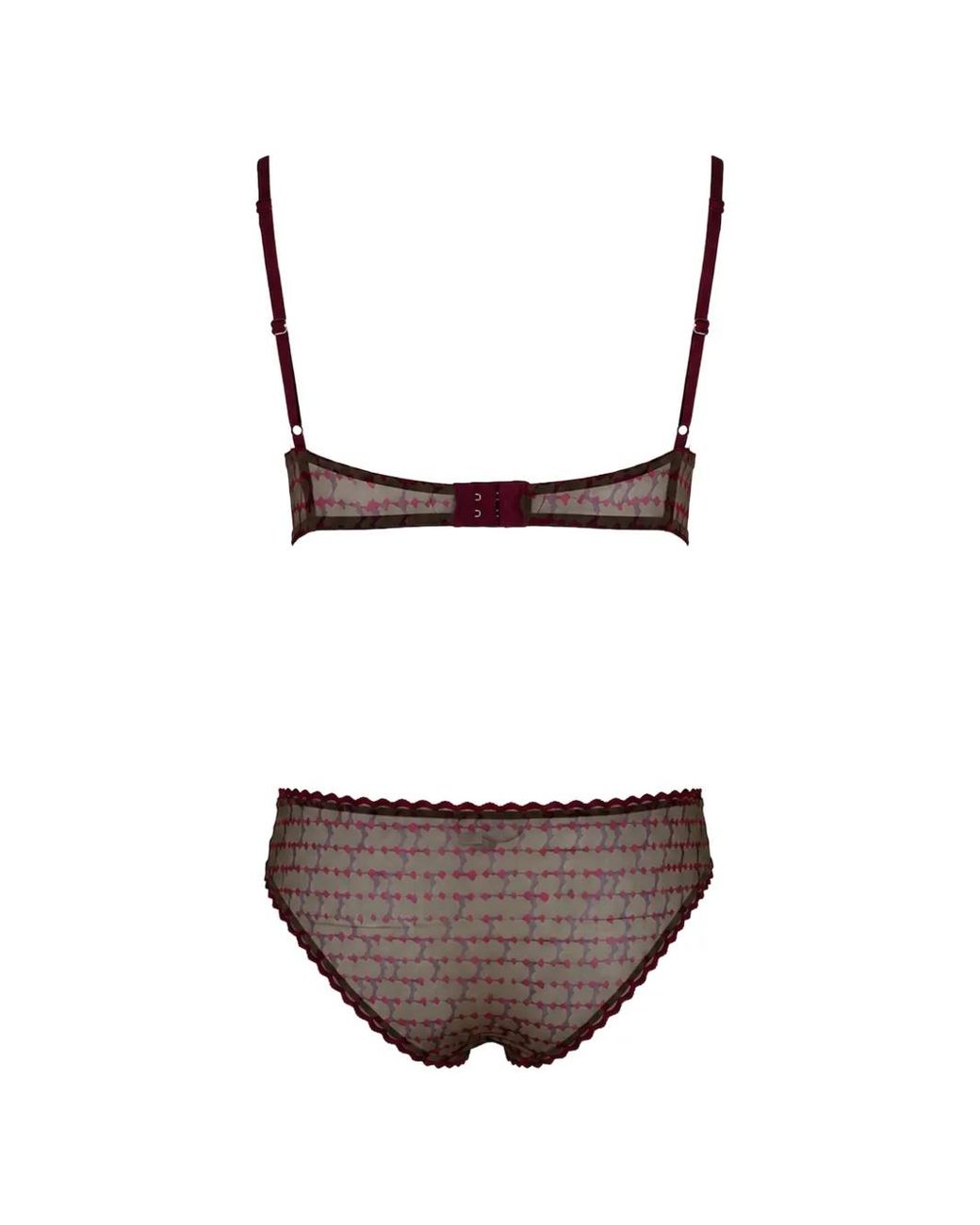 Laura Urbinati Brown Soutien-Gorge En Tulle À Motif