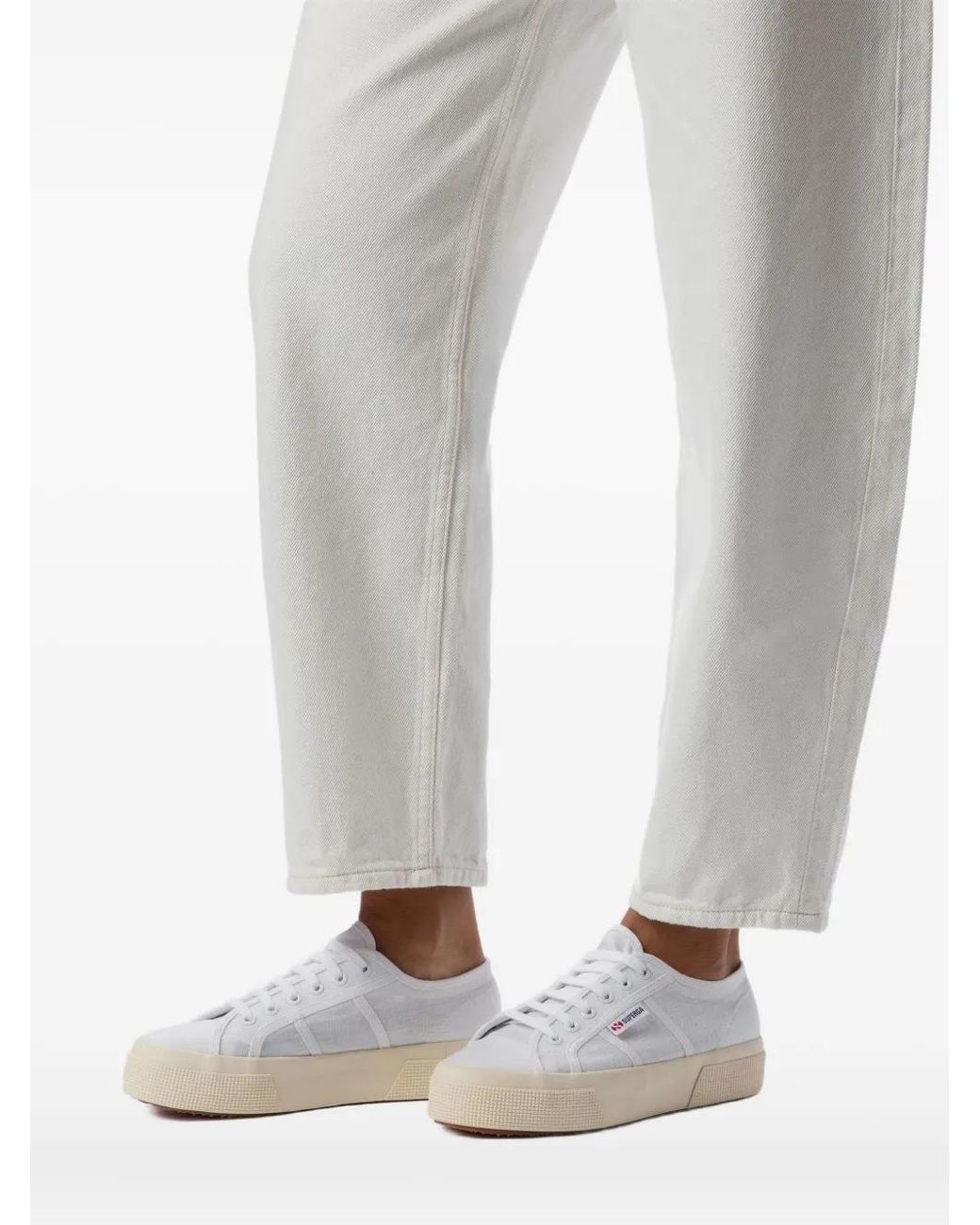 Superga White 2740 Platform Lace-Up Sneakers