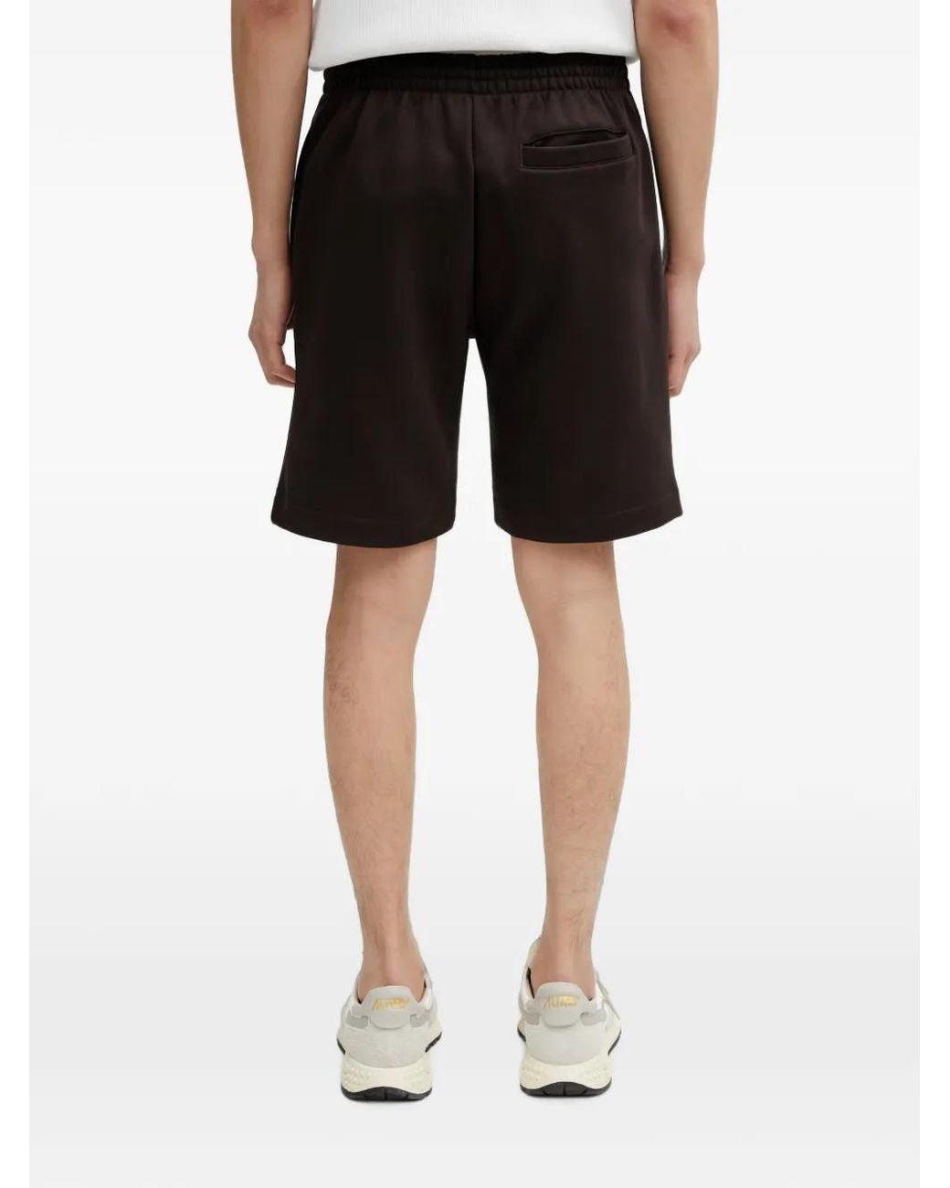 Lacoste Black Logo-Patch Elasticated-Waist Shorts for men